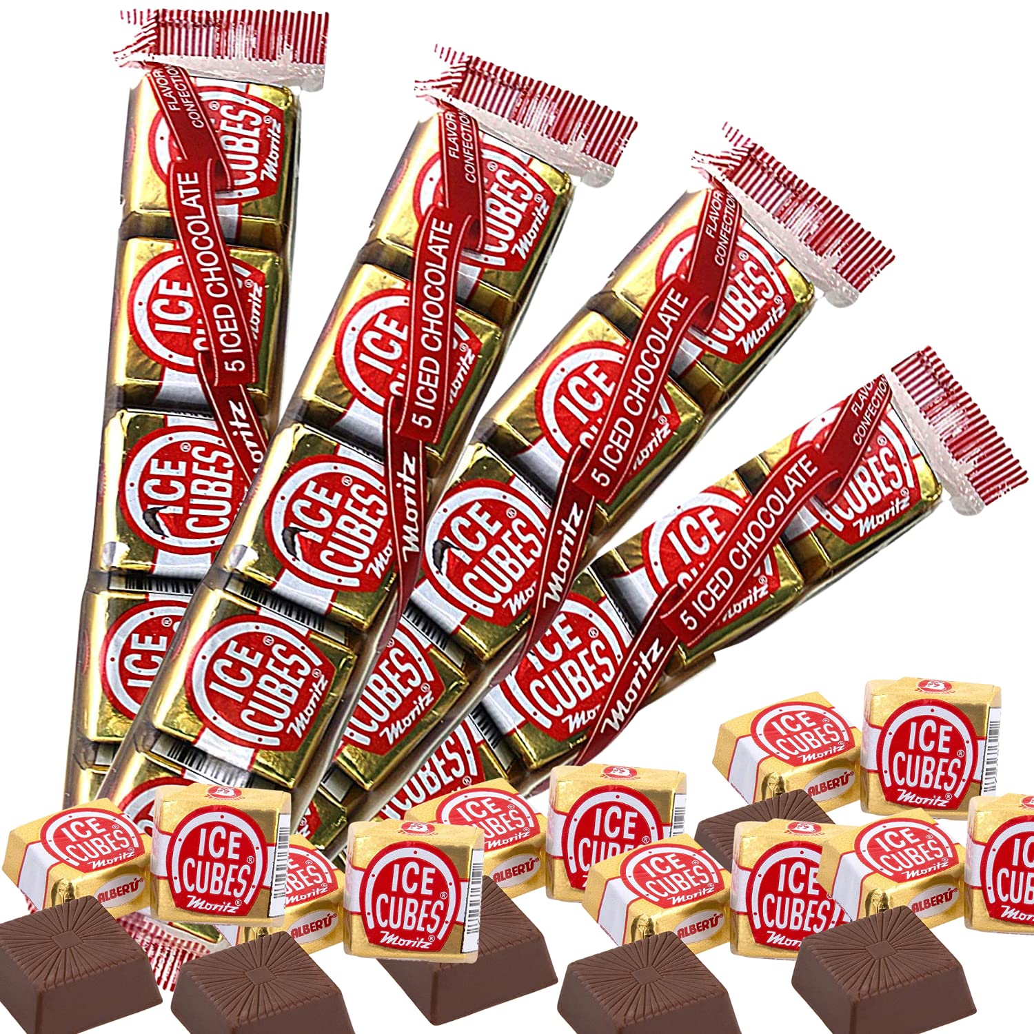 Needzo Milk Chocolate Ice Cubes Foil Wrapped 5 Cubes 4 Pack