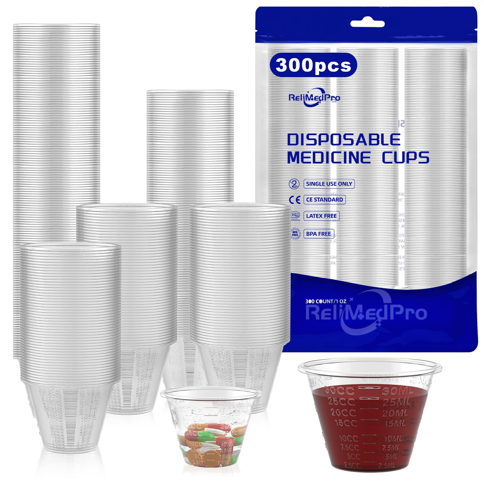 ReliMedPro Disposable Medicine Cups 300 Pack