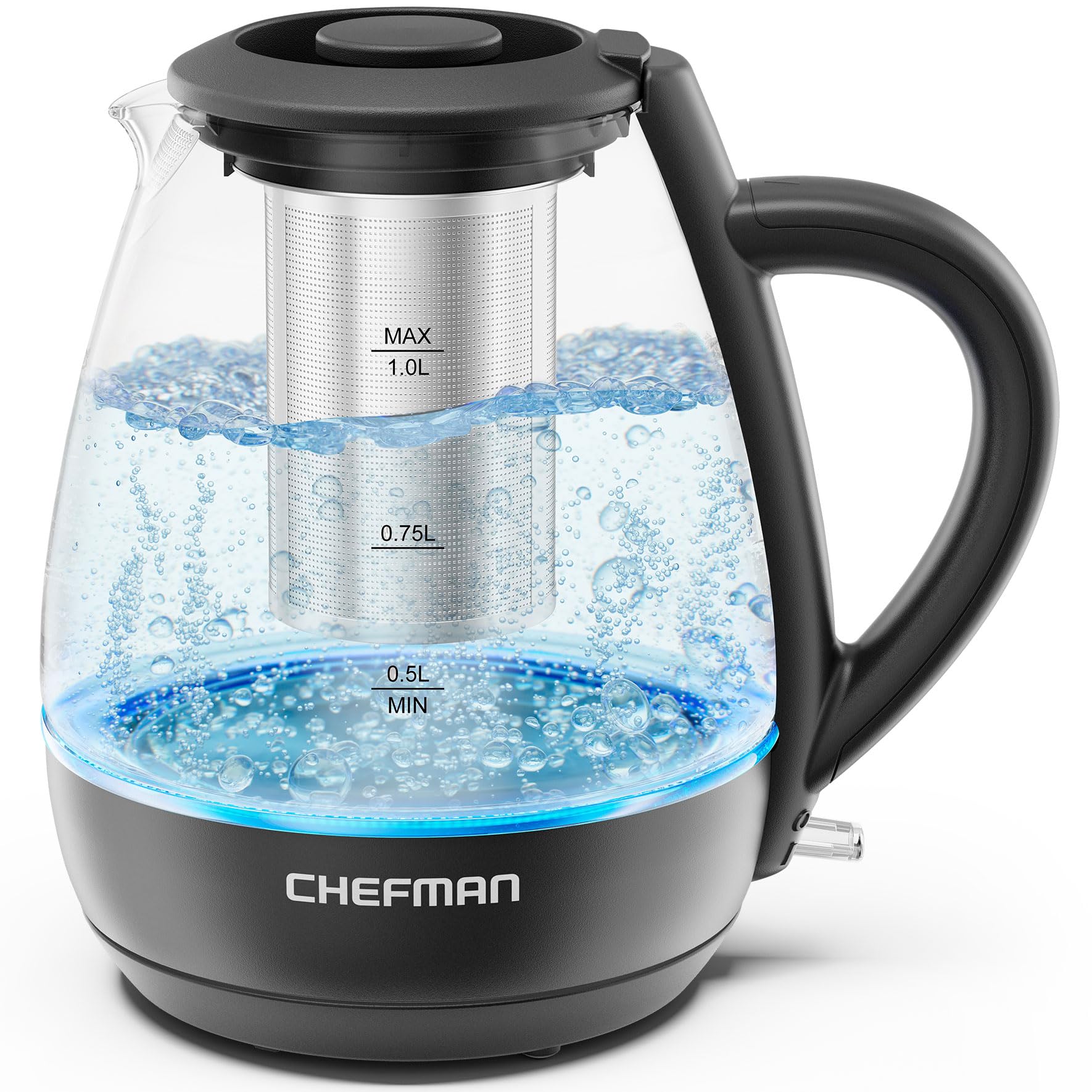Chefman 1L Electric Kettle Tea Infuser Stainless