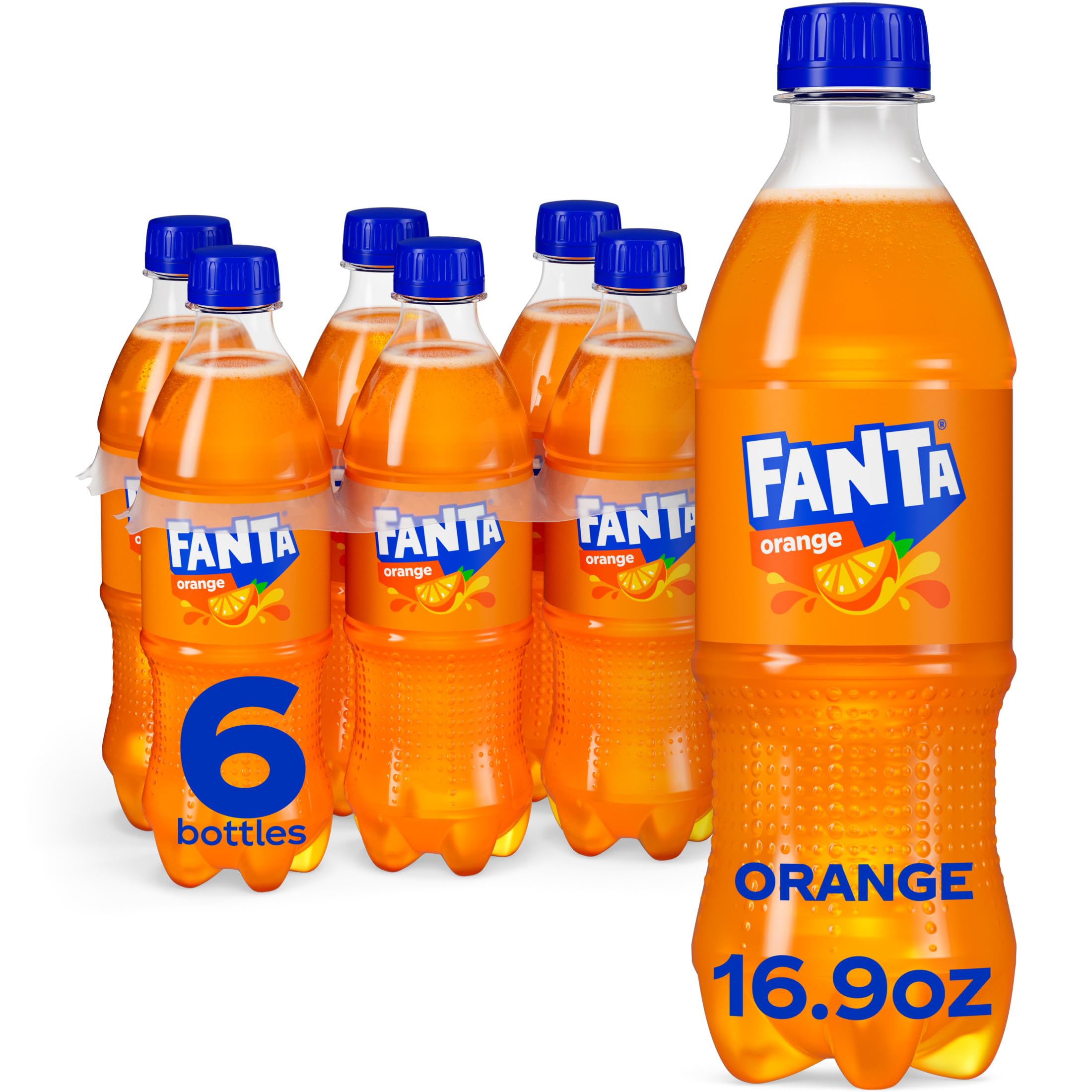 Fanta Orange Soda 16.9oz Bottles 6-Pack