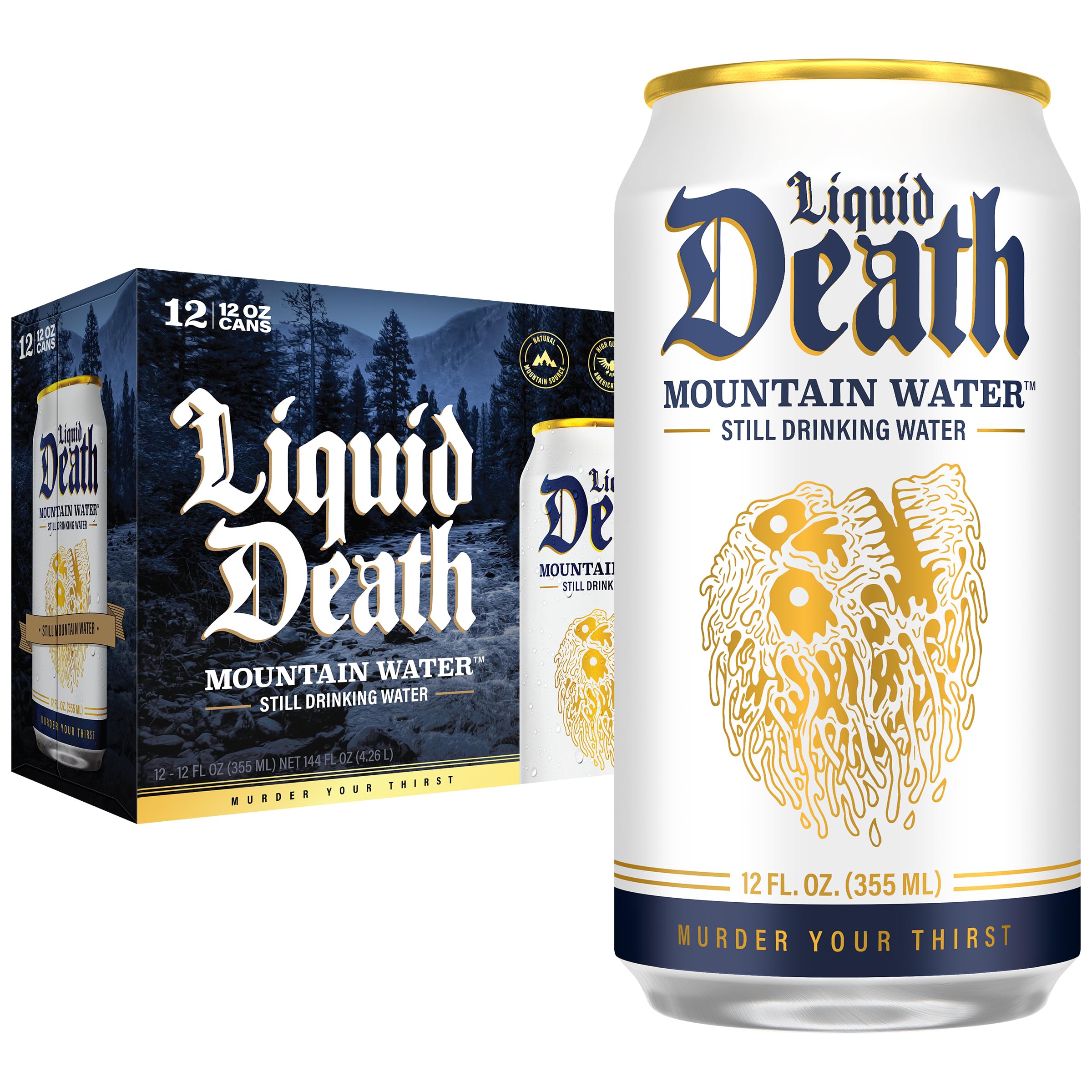Liquid Death Still Mountain Water Cans 12oz 12 Pack