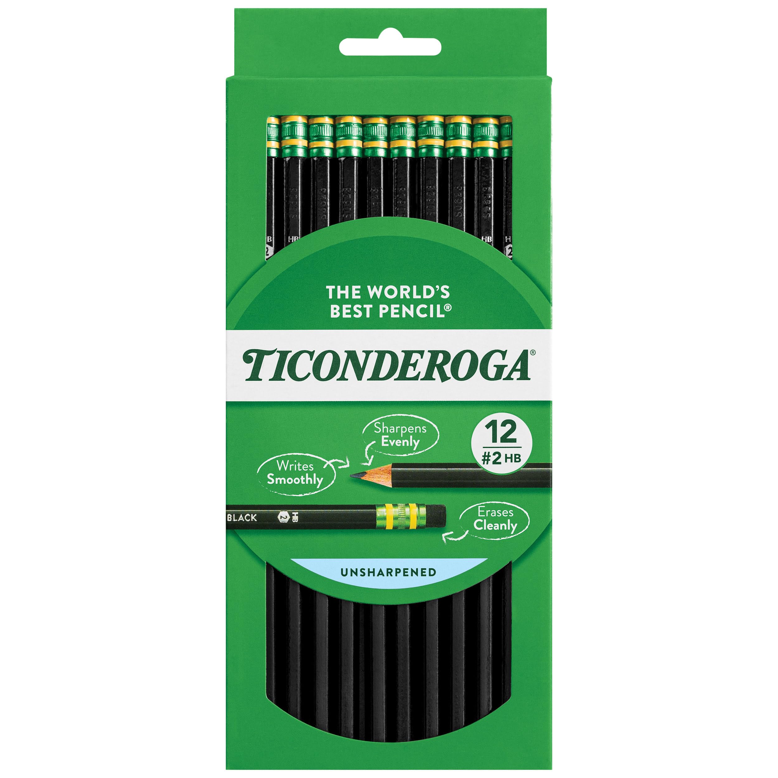 Ticonderoga Black Wood-Cased #2 Pencils 72-Pack