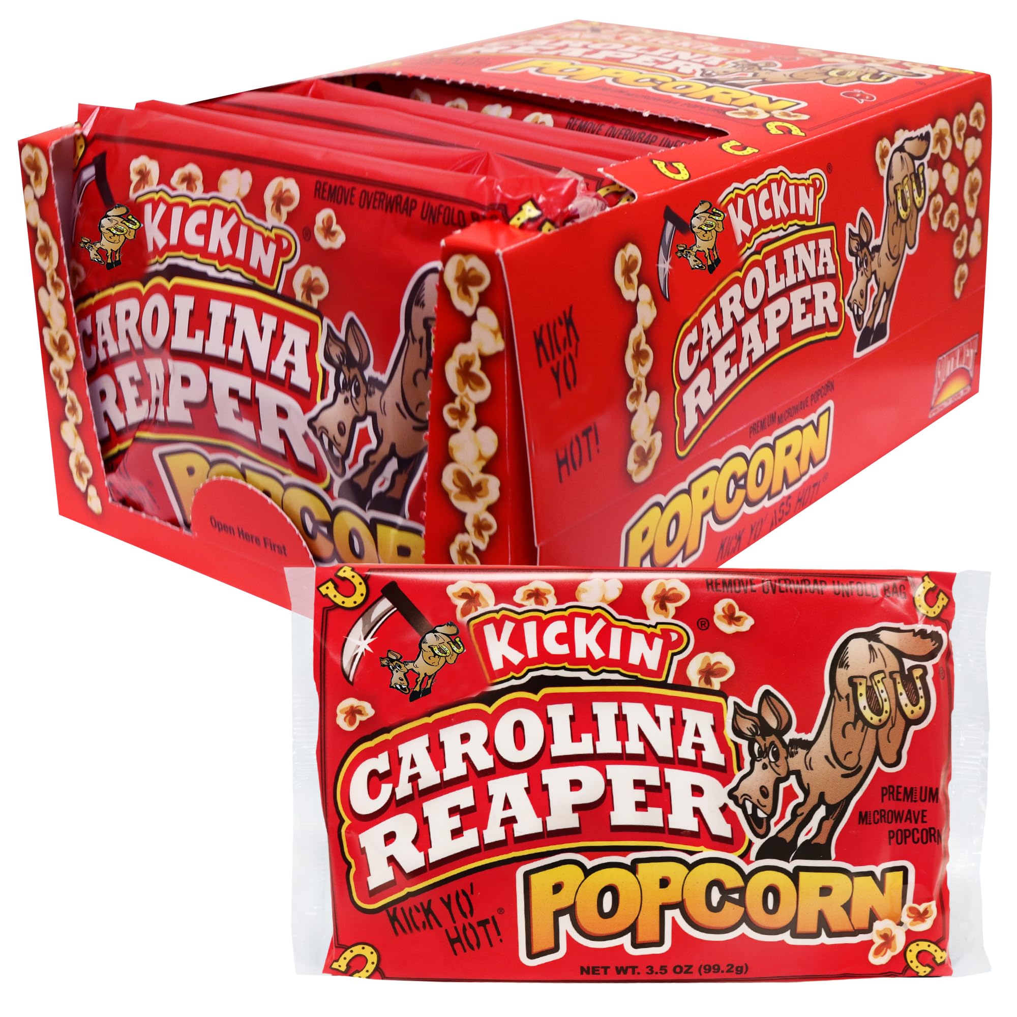 Ass Kickin' Carolina Reaper Popcorn Spicy 12 Pack