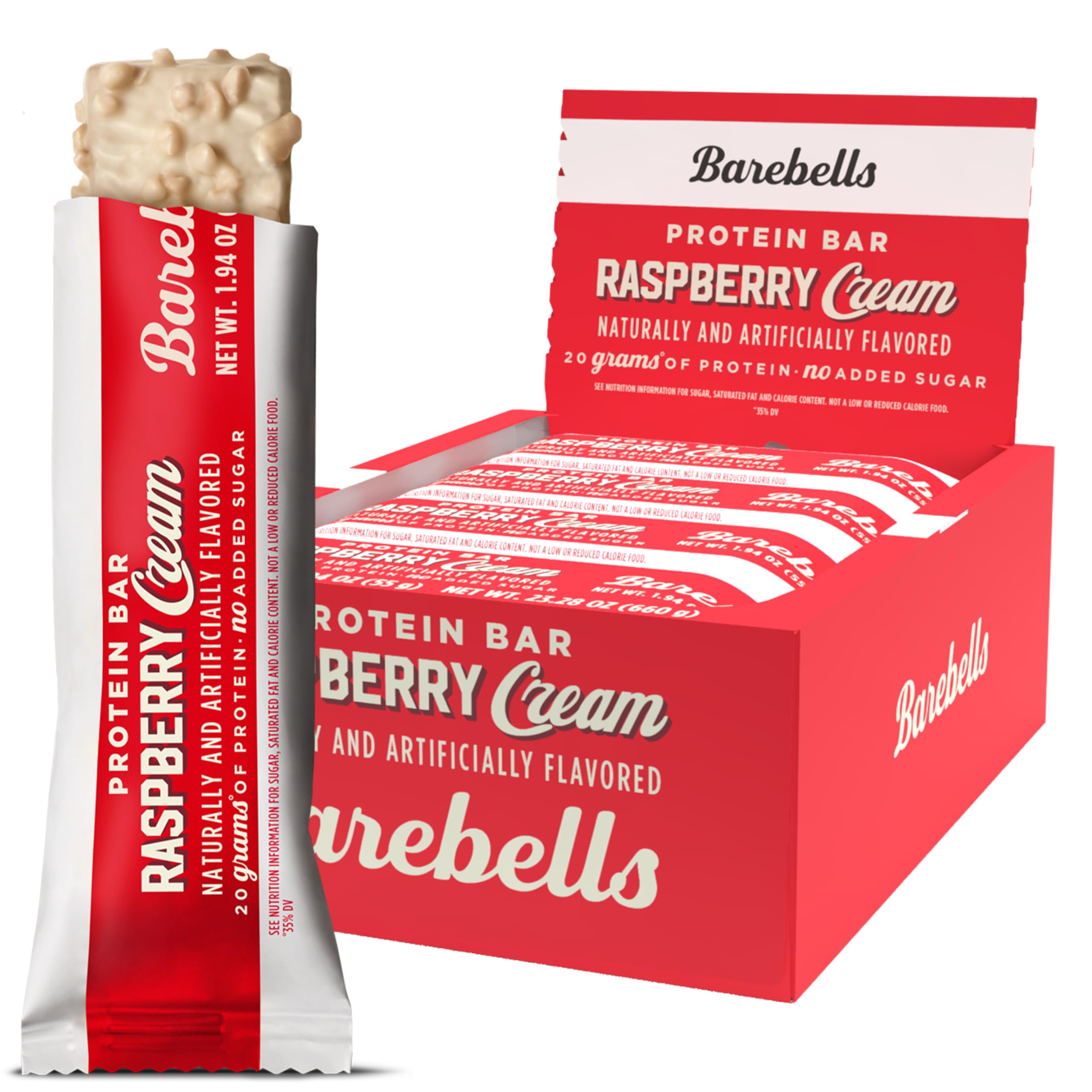 Barebells Raspberry Cream Protein Bars 12 Count