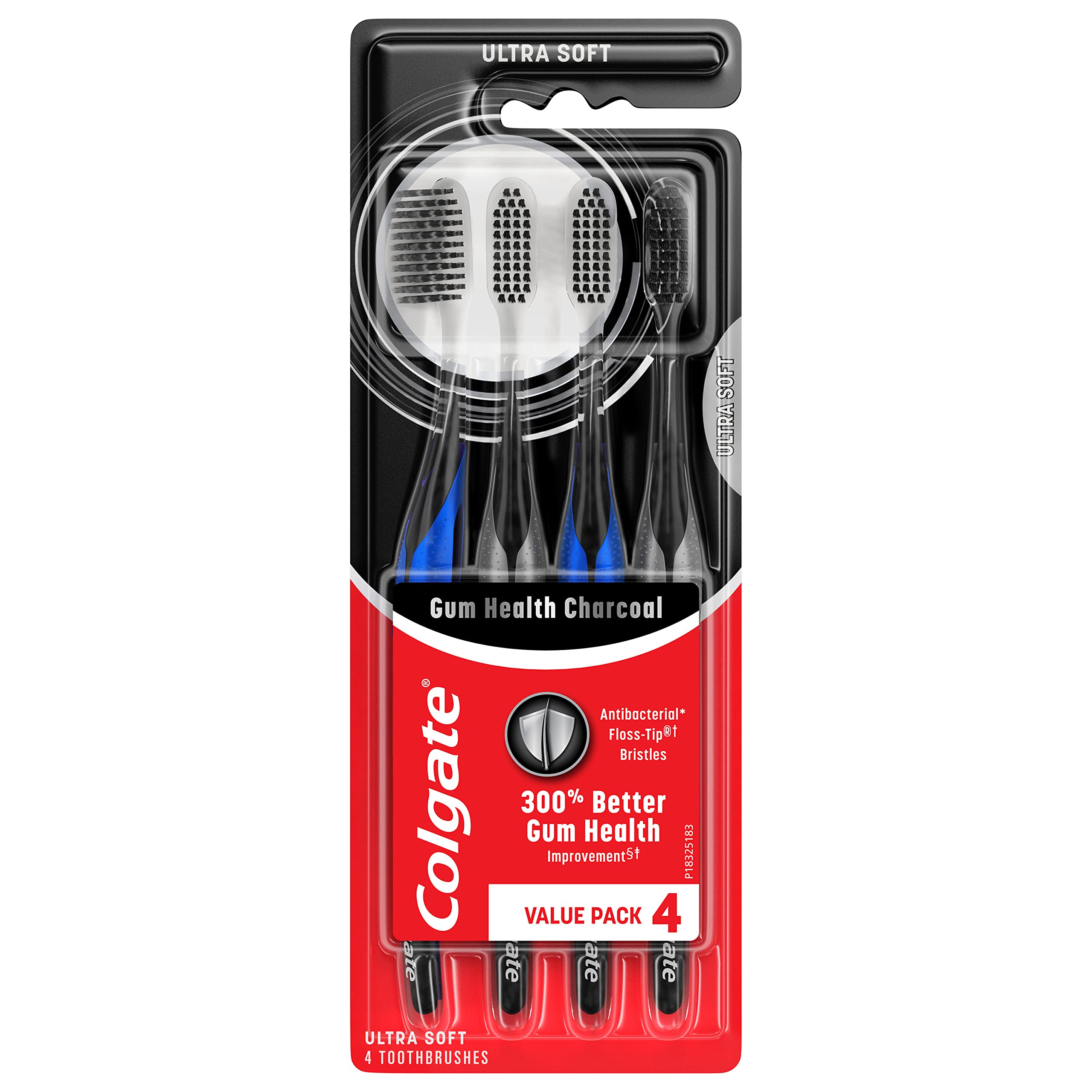 Colgate Gum Health Charcoal Extra Soft Toothbrush 4 Pack