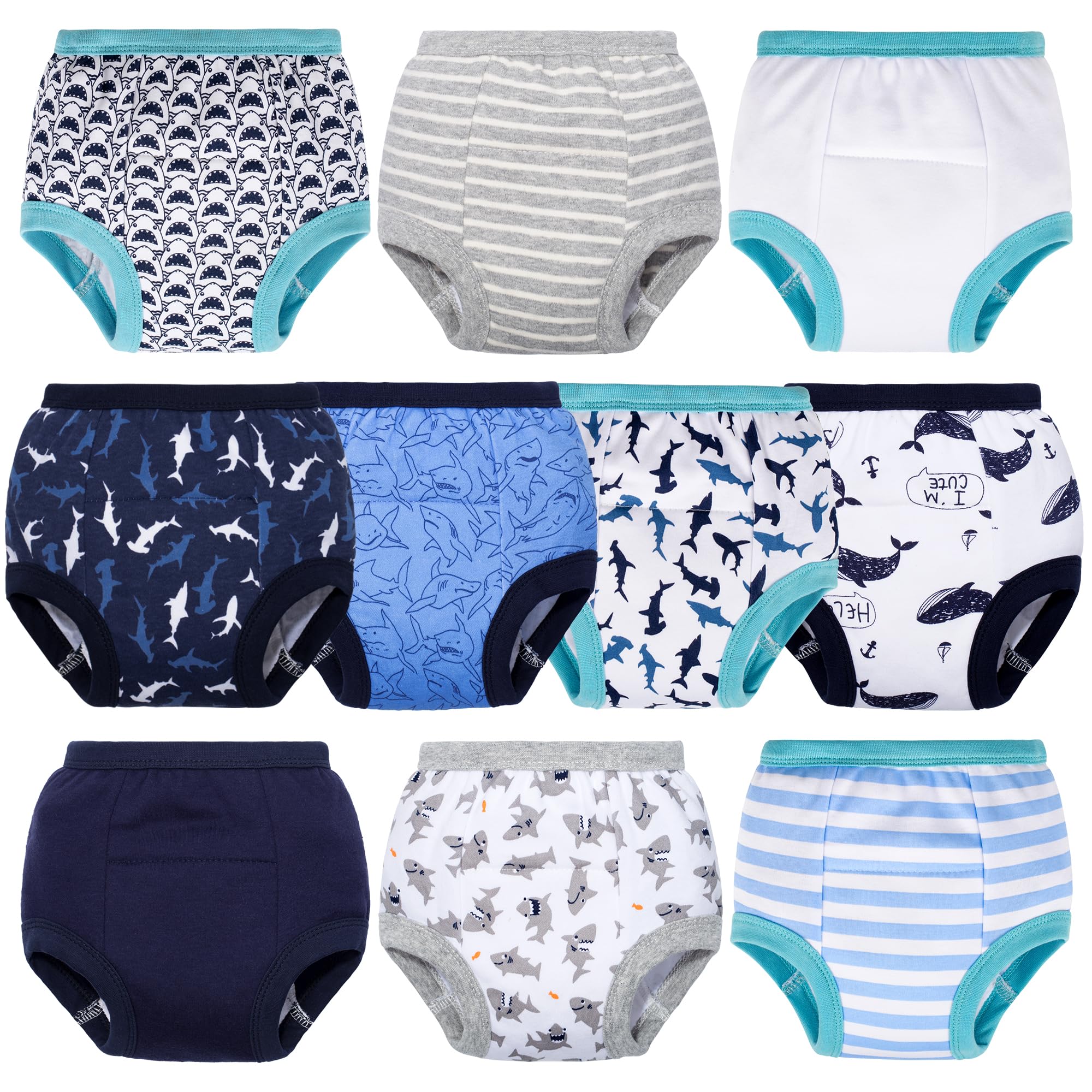 BIG ELEPHANT Toddler Boys Training Underwear 10-Pack 3T