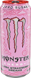 Monster Energy Ultra Strawberry Dreams, Sugar Free Energy Drink, 16oz