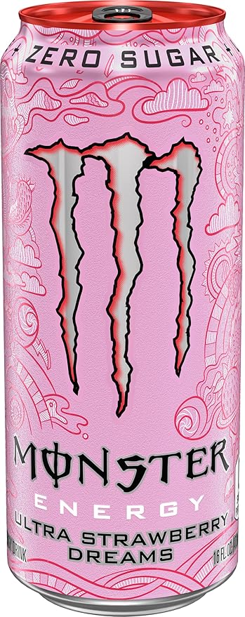 Monster Energy Ultra Strawberry Dreams, Sugar Free Energy Drink, 16oz