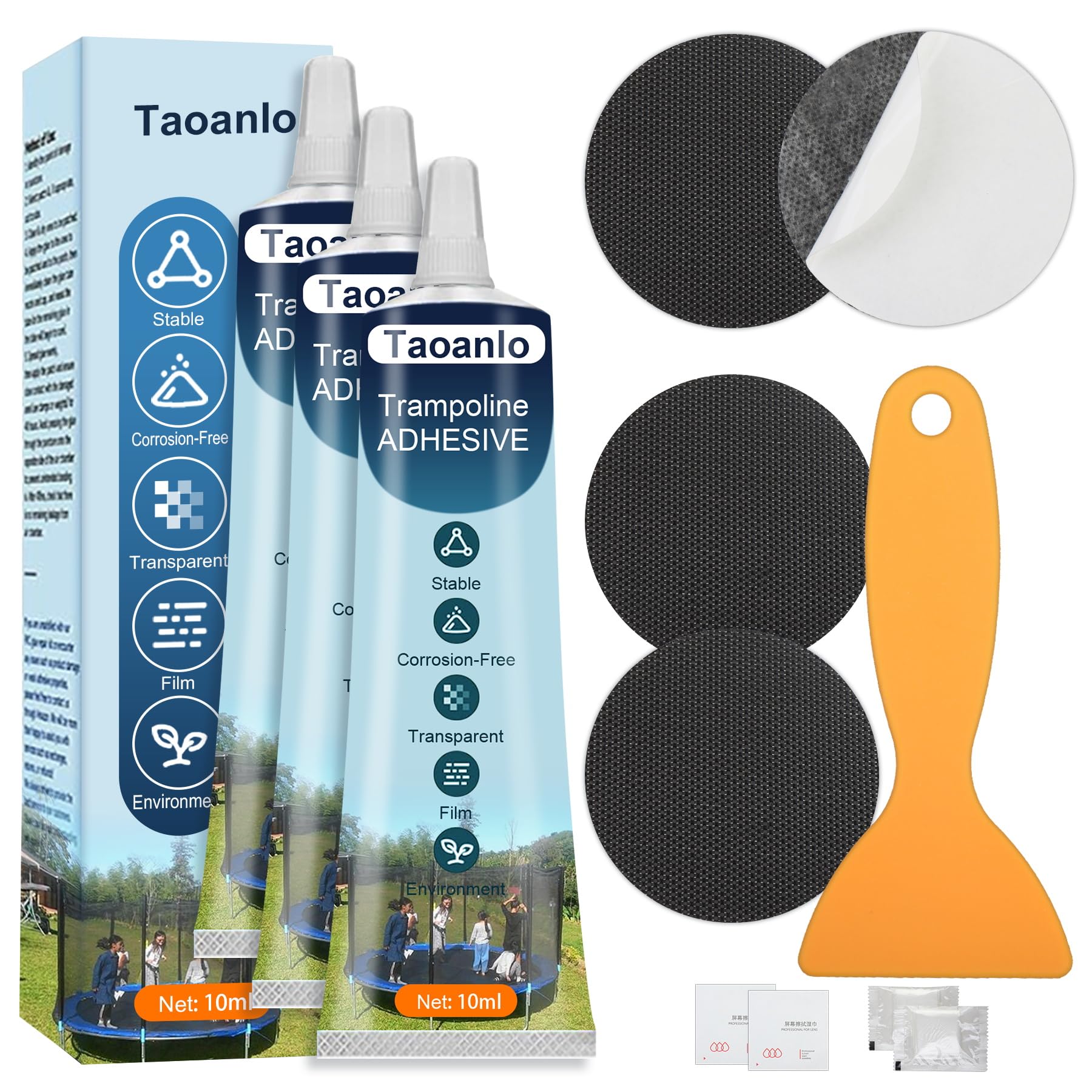 Taoanlo Trampoline Mat Repair Patches Black