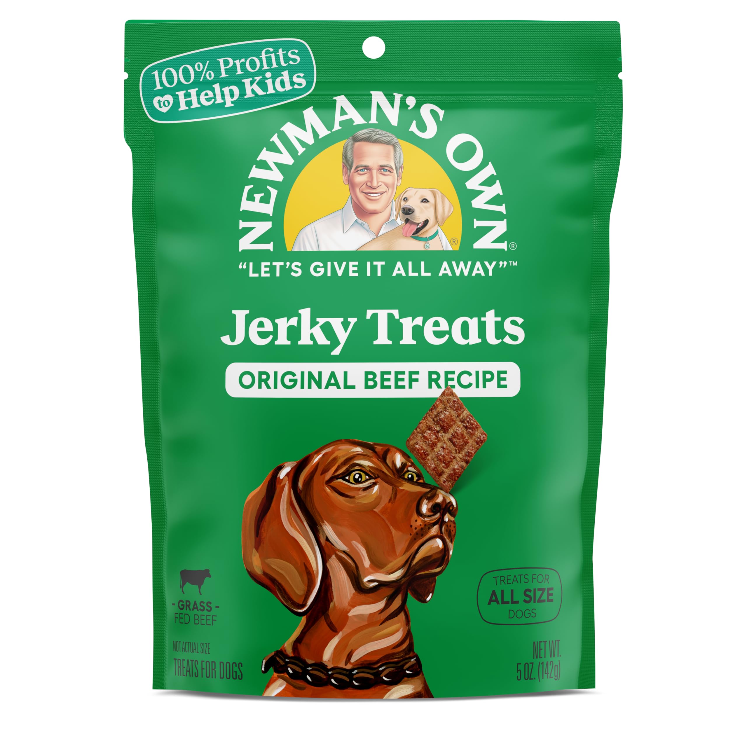 Newmans Own Beef Jerky Dog Treats Grass Fed 5oz 6-Pack