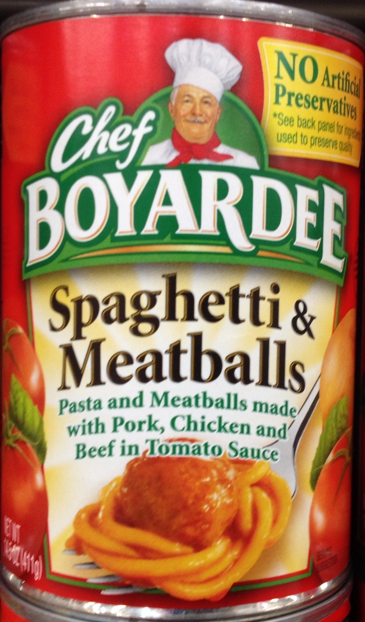 Chef Boyardee SPAGHETTI & MEATBALLS 14.5oz (20-Pack)