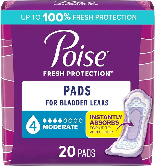 Poise Fresh Protection Maximum Long Ultra Thin Pads With Wings 20 count