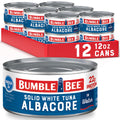 Bumble Bee Solid White Albacore Tuna in Water, 12 oz Can, Wild Caught Tuna - 22g Protein per Serving, High in Omega-3s - Non-GMO Project Verified, Gluten Free, Kosher