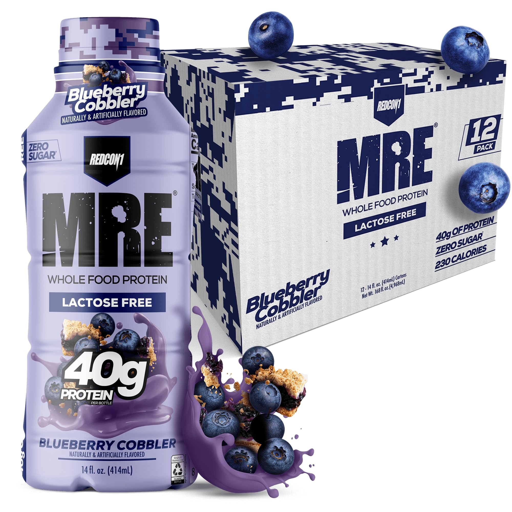 REDCON1 Blueberry Cobbler MRE Protein Shake 12 Pack