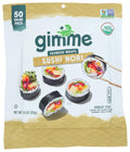 Gimme Seaweed Sushi Nori Premium Organic Roasted Seaweed 50 Sheets in Resealable Container, Keto, Vegan, Gluten-Free, Restaurant-style Sushi Nori Sheets 50 Count