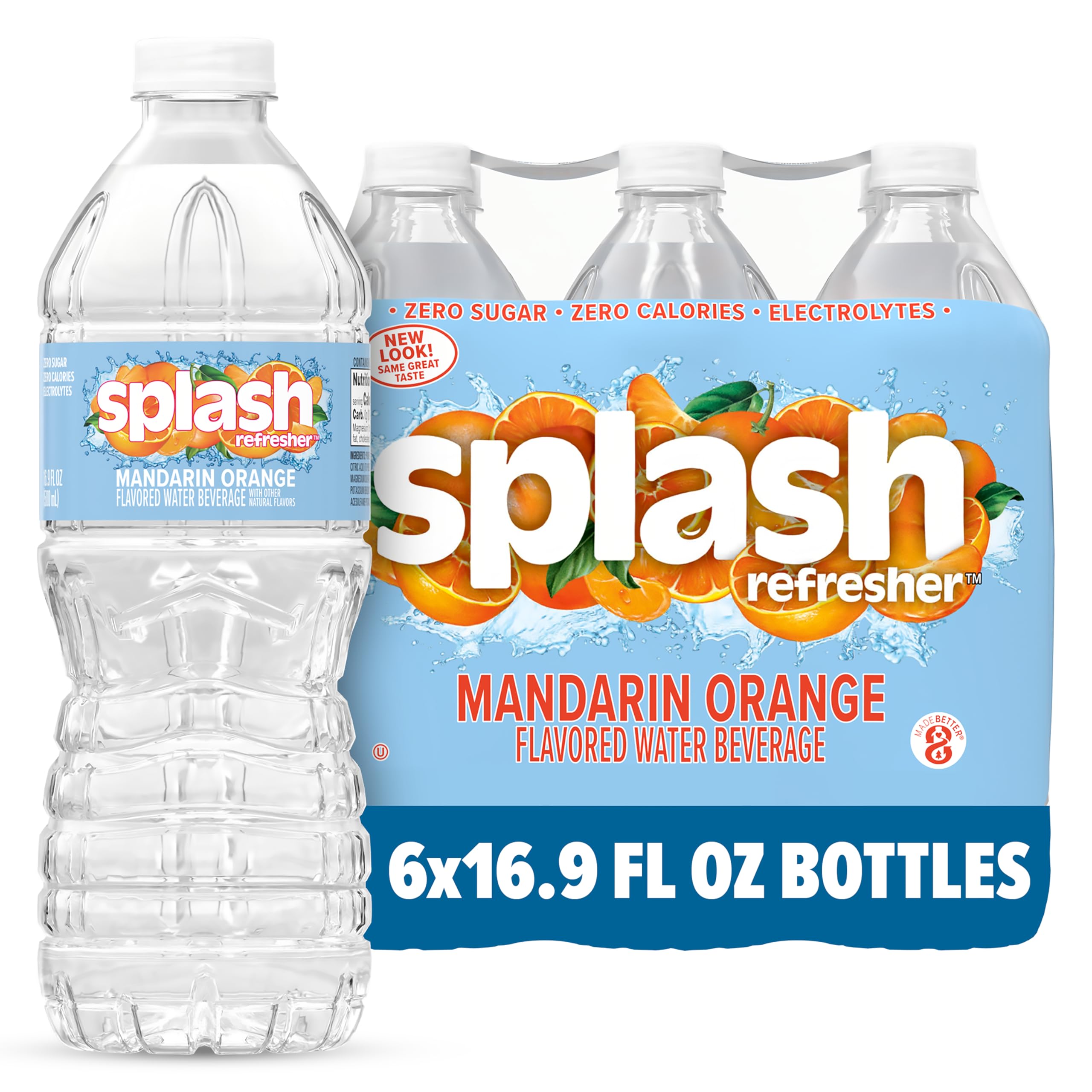 SPLASH Refresher Mandarin Orange Water 16.9oz 6 Pack