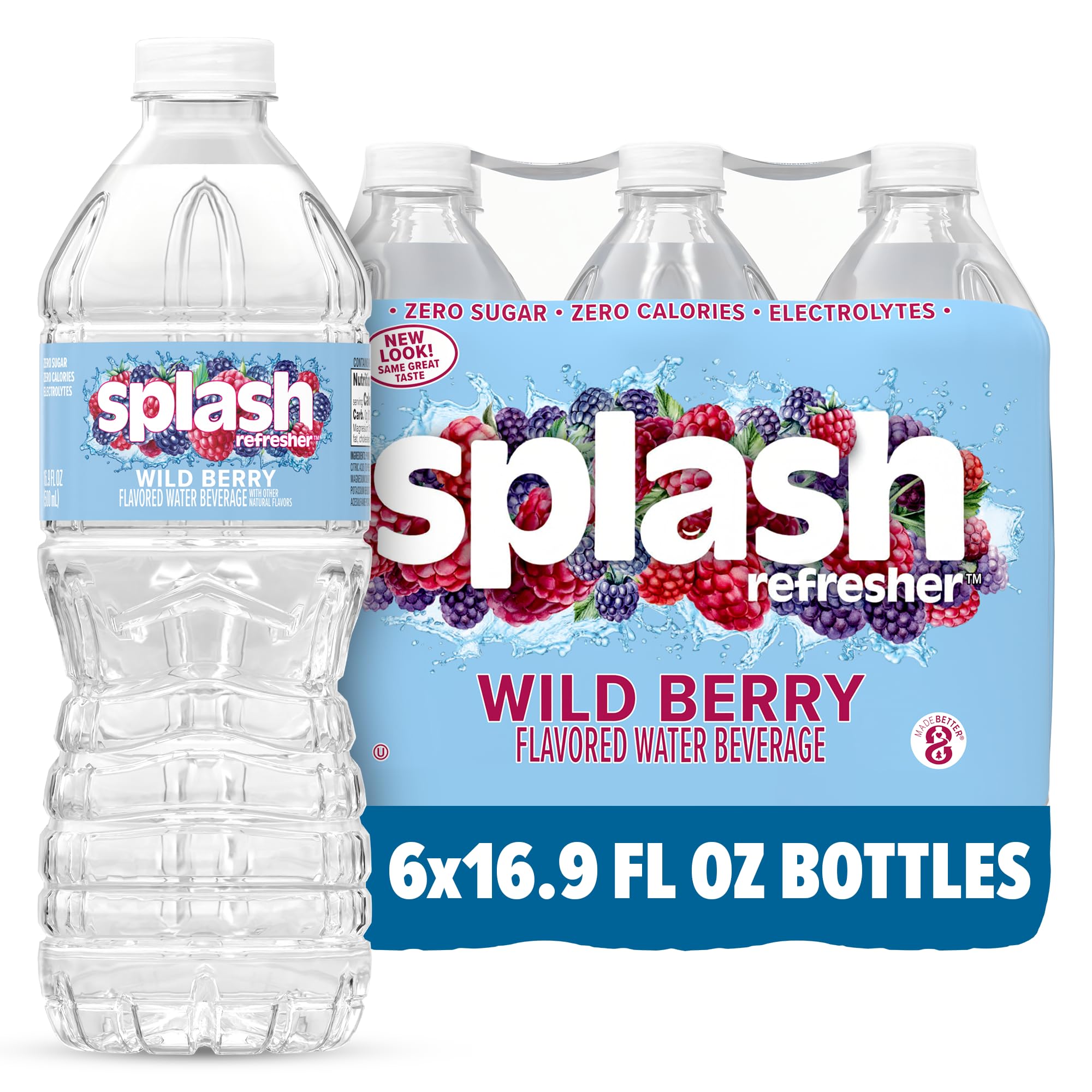 SPLASH Refresher Wild Berry Water 16.9oz 6 Pack