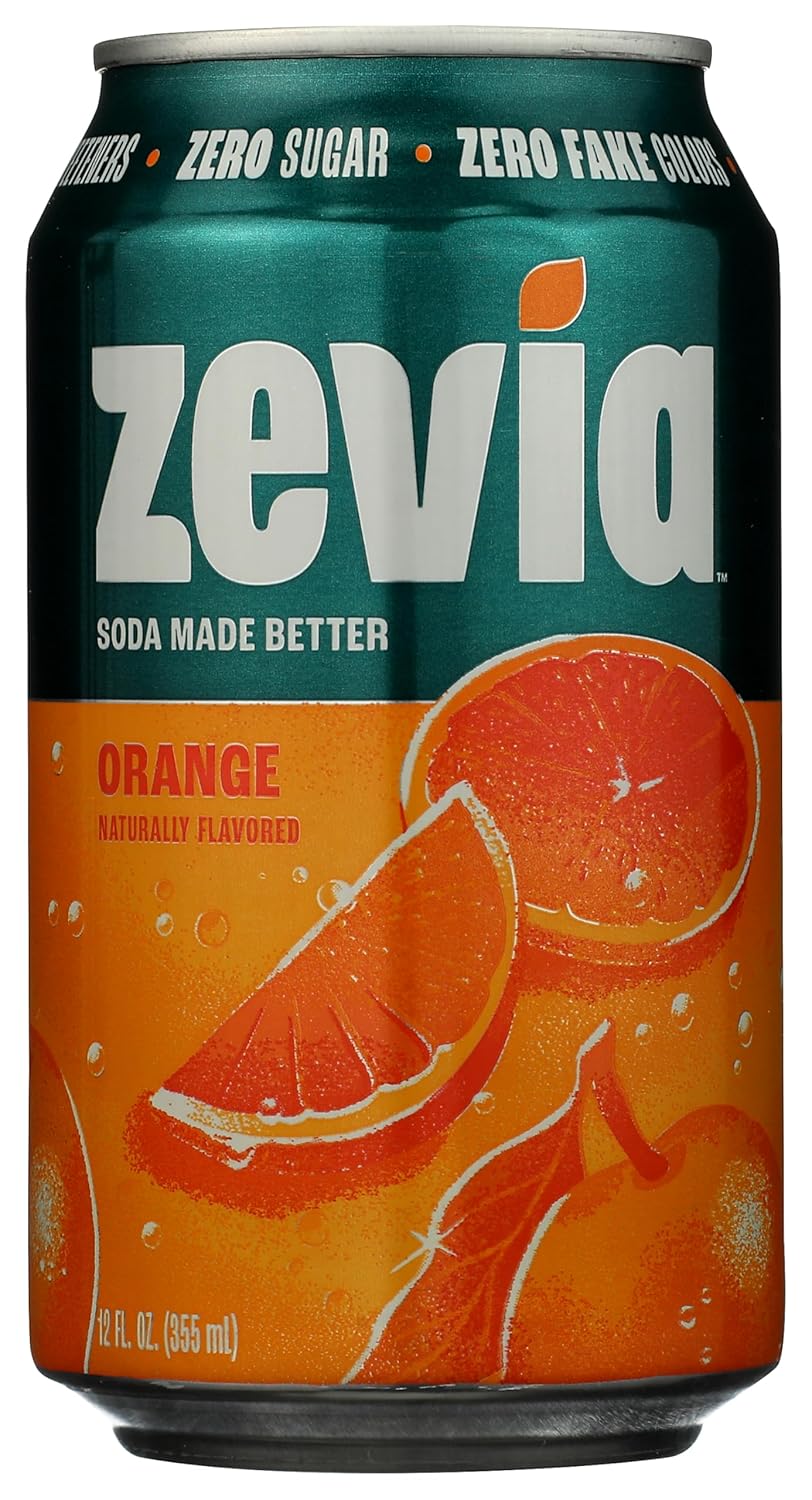 Zevia Zero Sugar Orange Flavoured Soda 355ML -