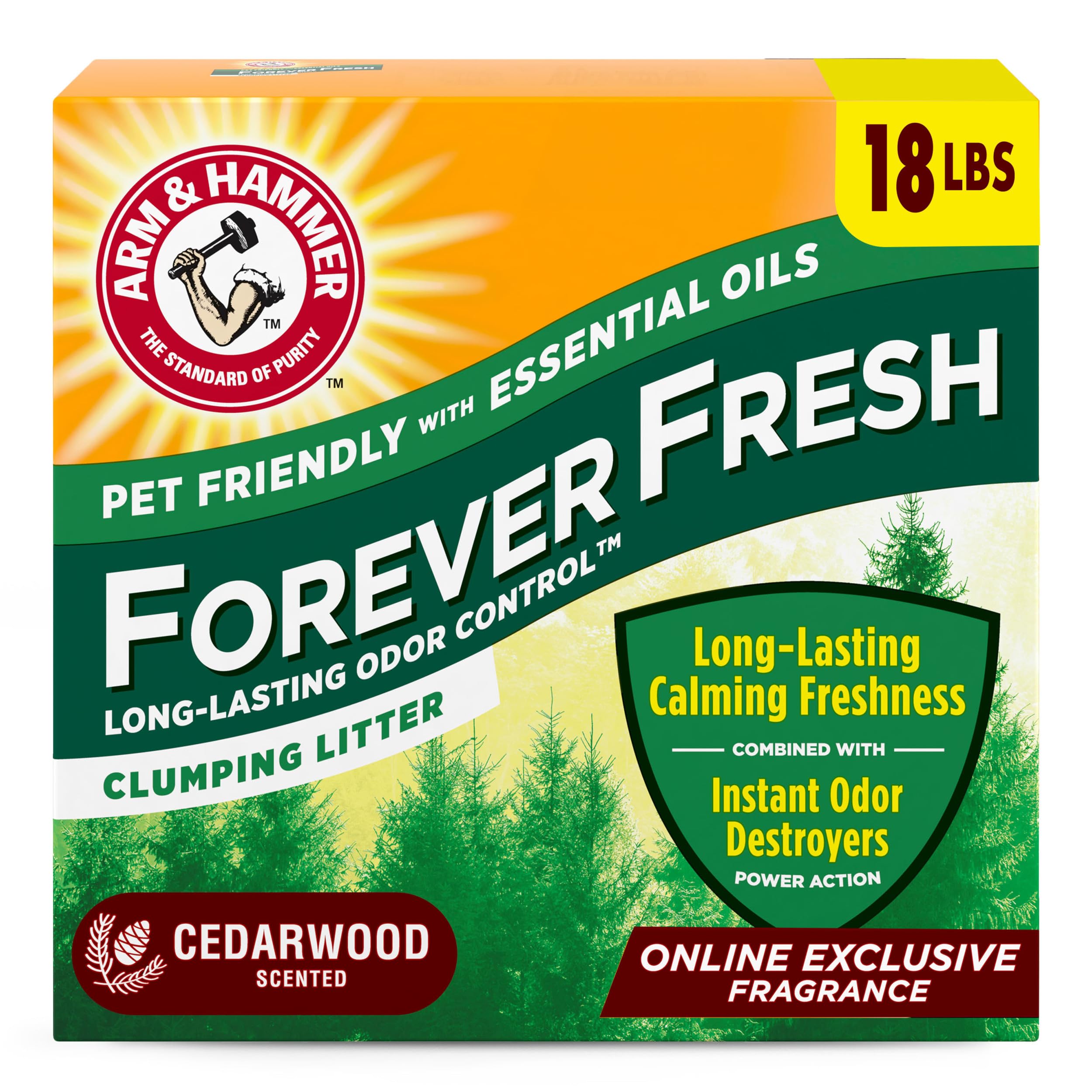 Arm Hammer Forever Fresh Cedarwood Cat Litter 18lb