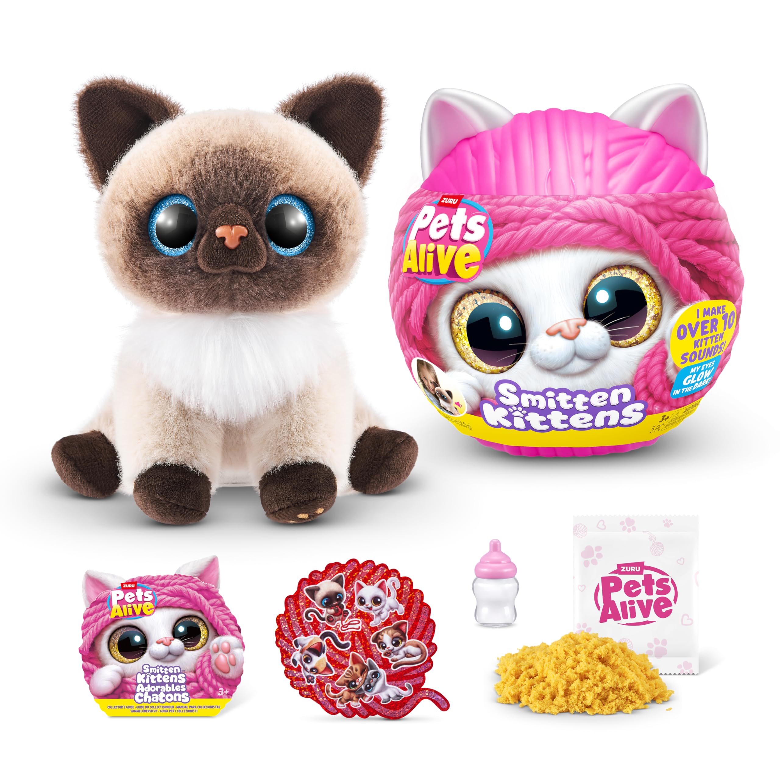 Pets Alive Smitten Kittens Surprise (Siamese Cat Mooloo) by ZURU Nurture Play Soft Toy Unboxing Adopt Interactive 10 Sounds