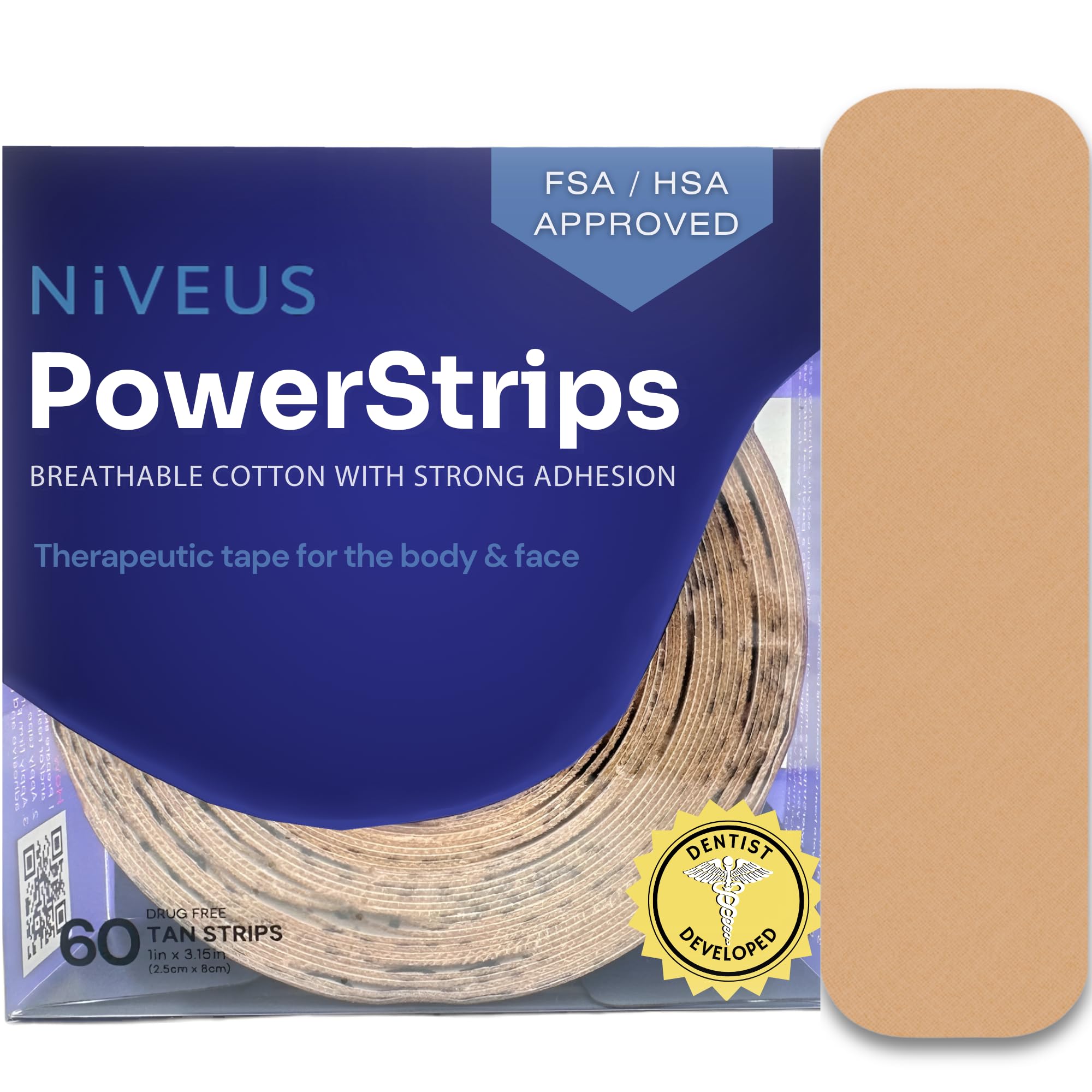 Niveus Therapeutic Latex-Free Tape Tan 60 Strips