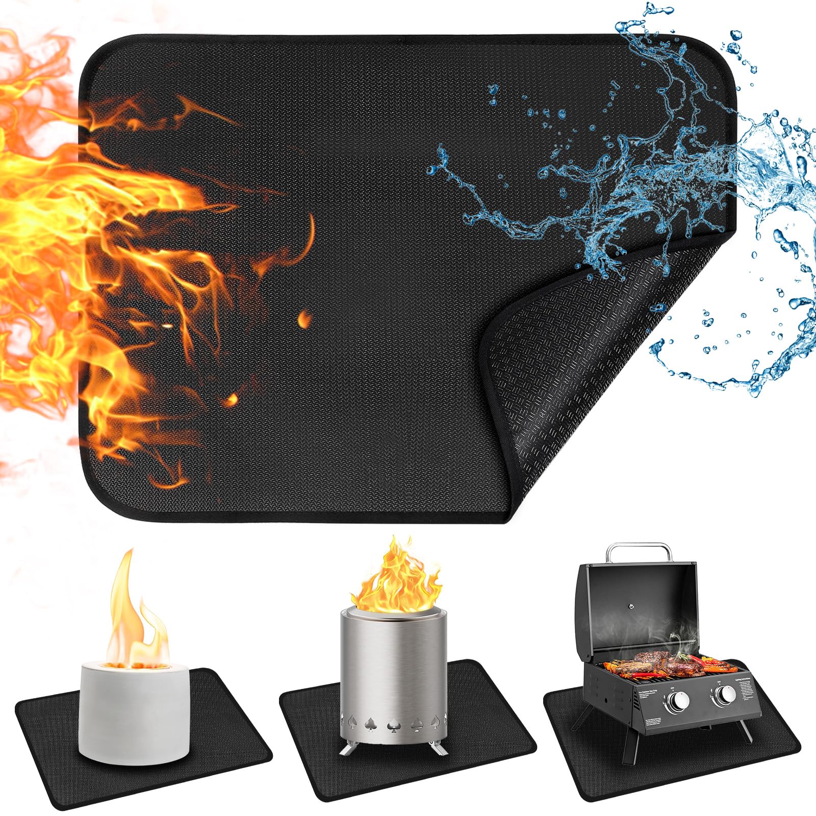 Under Grill Mat 24x18 Inch 4-Layer Fireproof