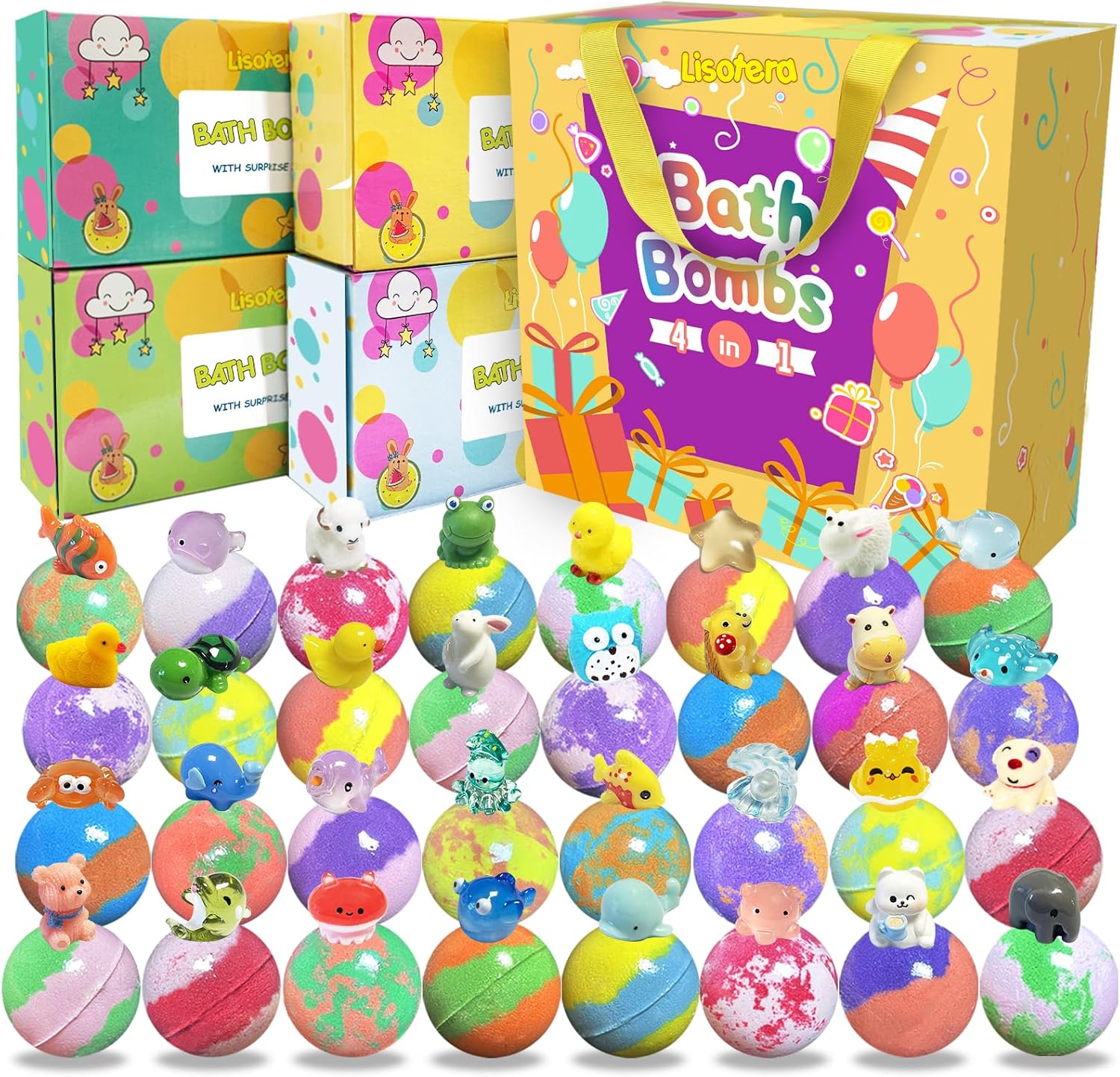 Lisotera 4-in-1 Bath Bombs 32 pack