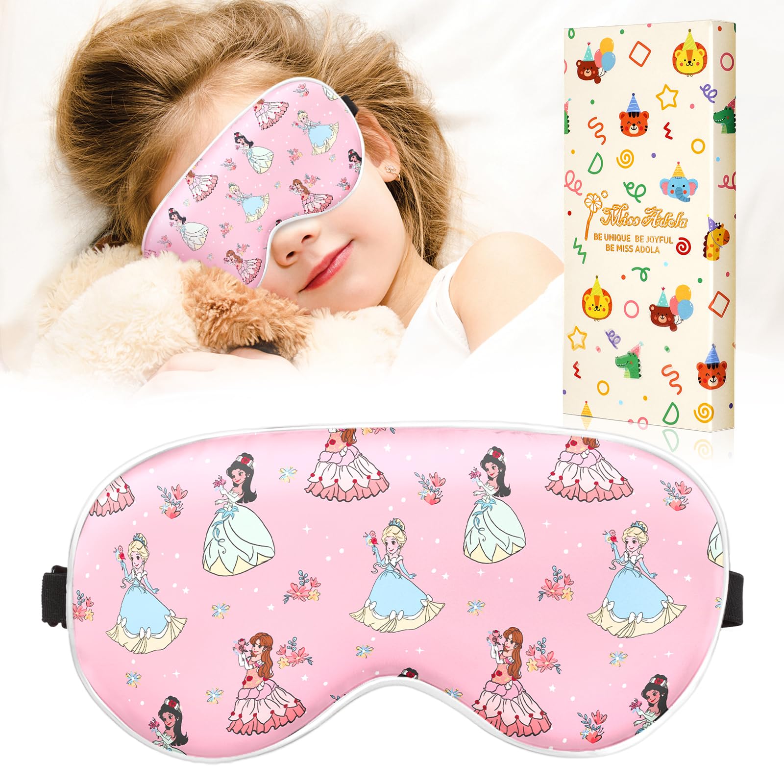 Miss Adola Flower Girl Cute Silk Kids Sleep Mask