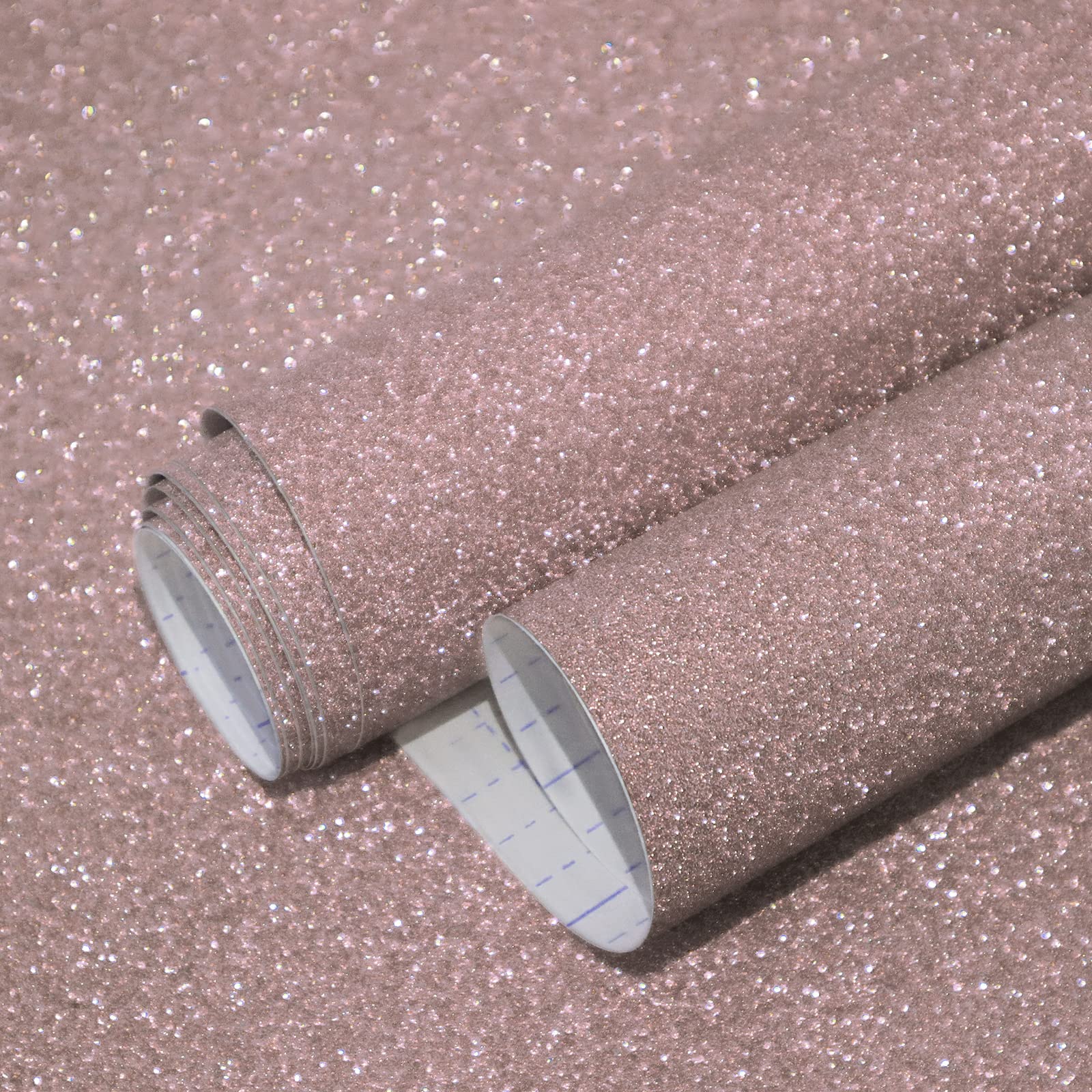 Kitico Rose Gold Glitter Peel Stick Wallpaper 197 Inch
