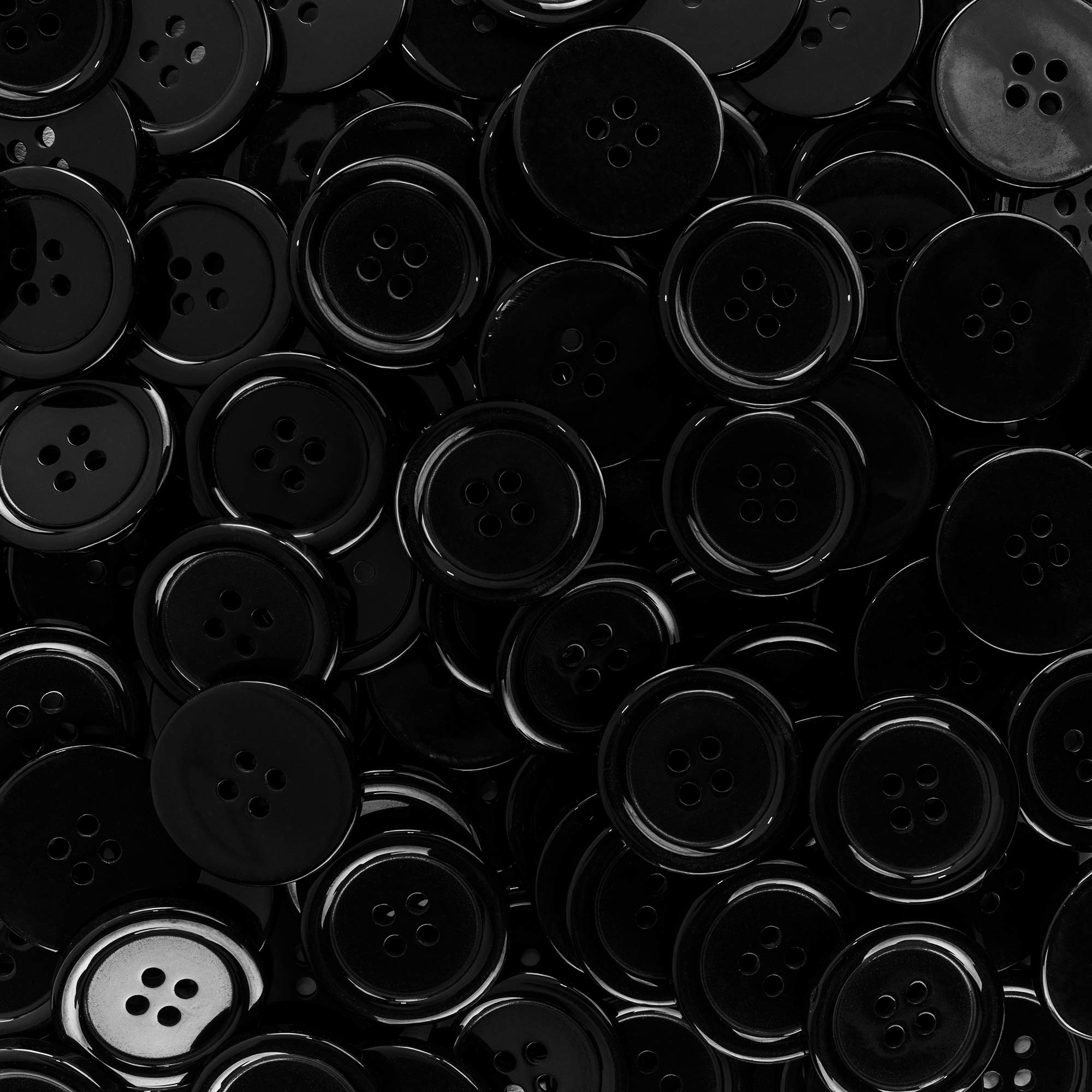100-Pack 1-Inch Black Flatback Buttons