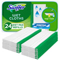 Swiffer Sweep + Mop, Wet Pads Refill, Microfiber Floor Cleaner for Dirt, Dust, Hair, Cleaning Cloths for Mopping Home, Bathroom, Kitchen, All Purpose Multi-Surface Floor Wipes, Fresh, 24ct