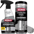 Weiman Stainless Steel Cleaner & Polish Kit, 3 Piece - Spray, Wipes & Cloth, Anti-Fingerprint, Removes Grease, Water Spots, Streaks & Residue, Polishing Cleaner Safe for Appliances, Sinks & Grills