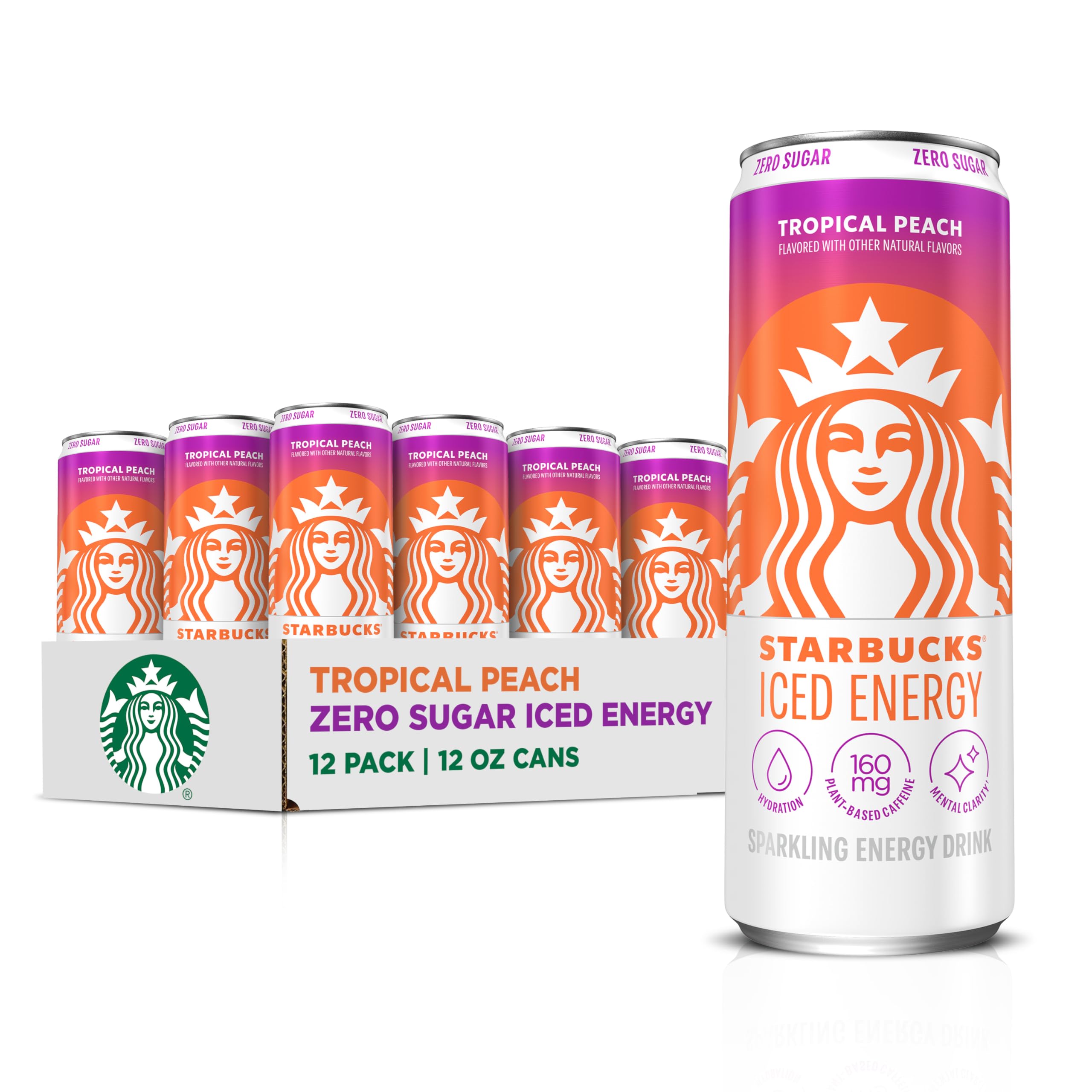Starbucks Tropical Peach Iced Energy 12oz 12 Pack