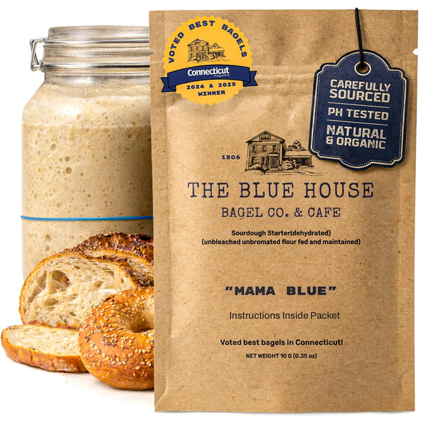 The Blue House Bagel Co Dehydrated Sourdough Starter - Mama Blue | Voted Best Bagels in Connecticut |137 - Year Italian Heritage, Artisan-Raised, 10 Grams-L8