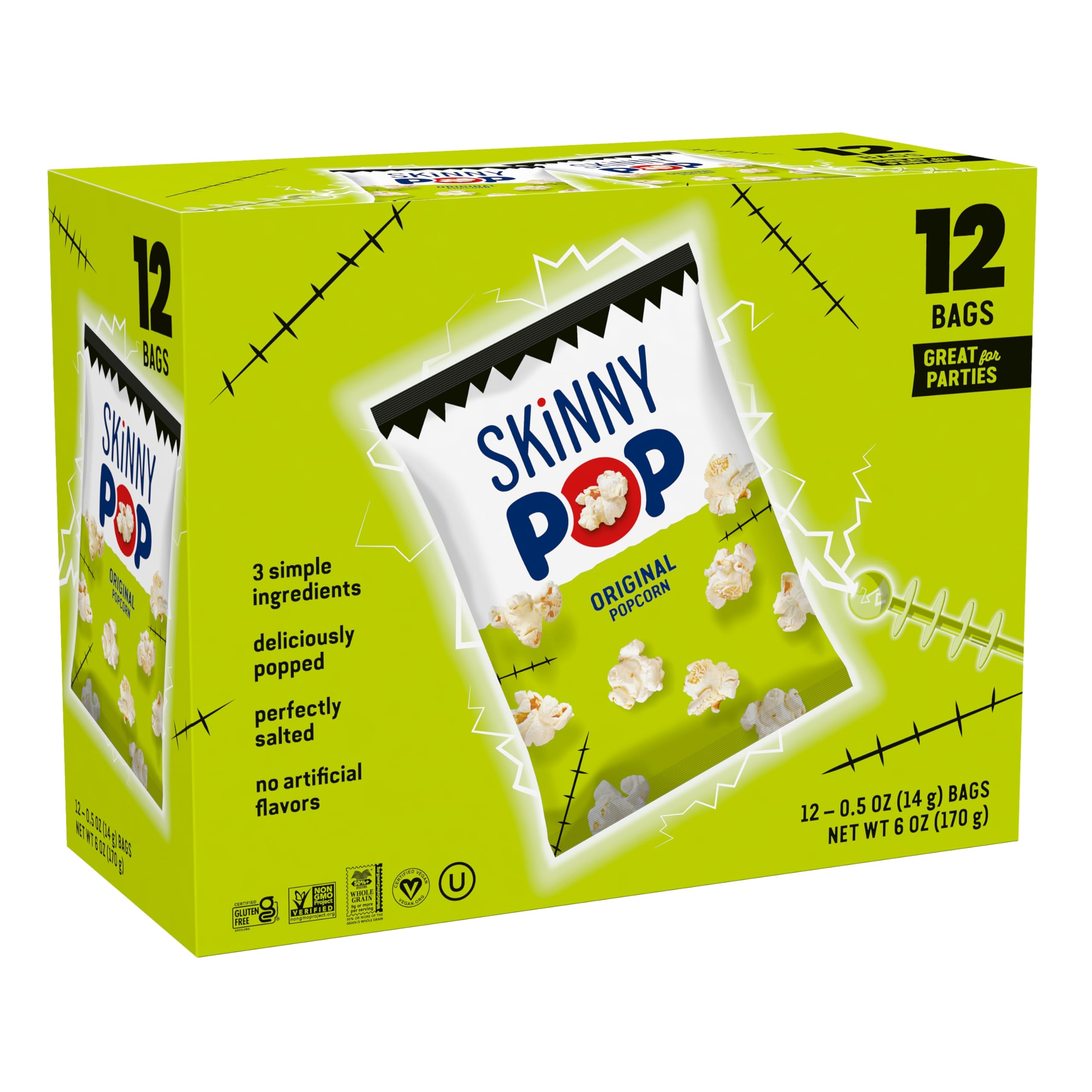 SkinnyPop Original Trick or Treat Bags 0.5oz 12-Count