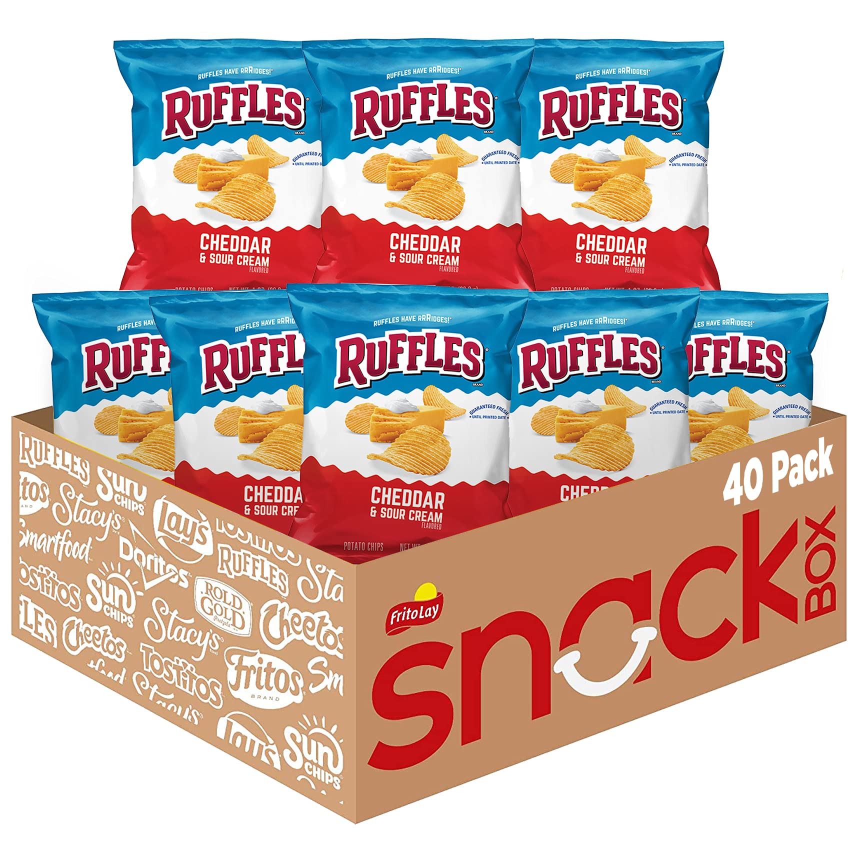 Ruffles Cheddar Sour Cream Chips 1oz 40 Count
