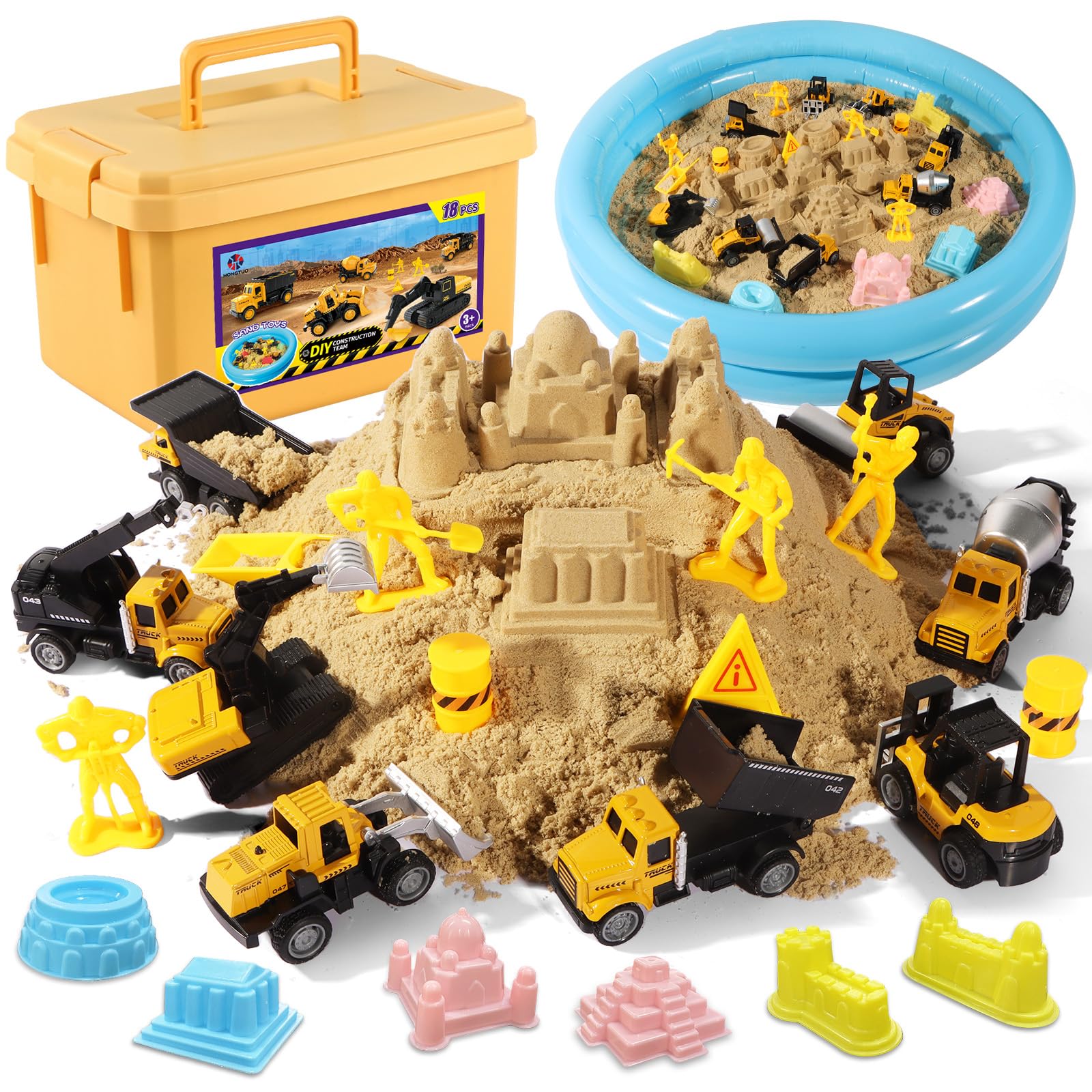 Play Construction Sand Kit with Vehicles Molds