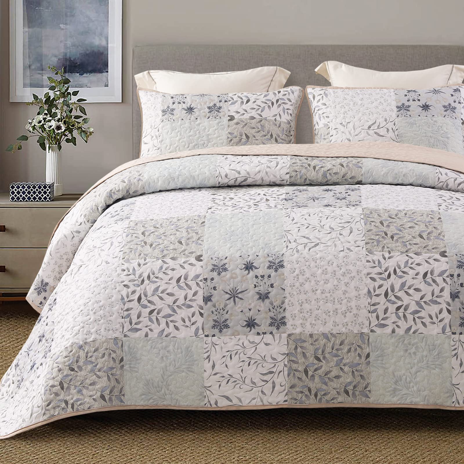 Exclusivo Mezcla Reversible Boho Queen Quilt Set