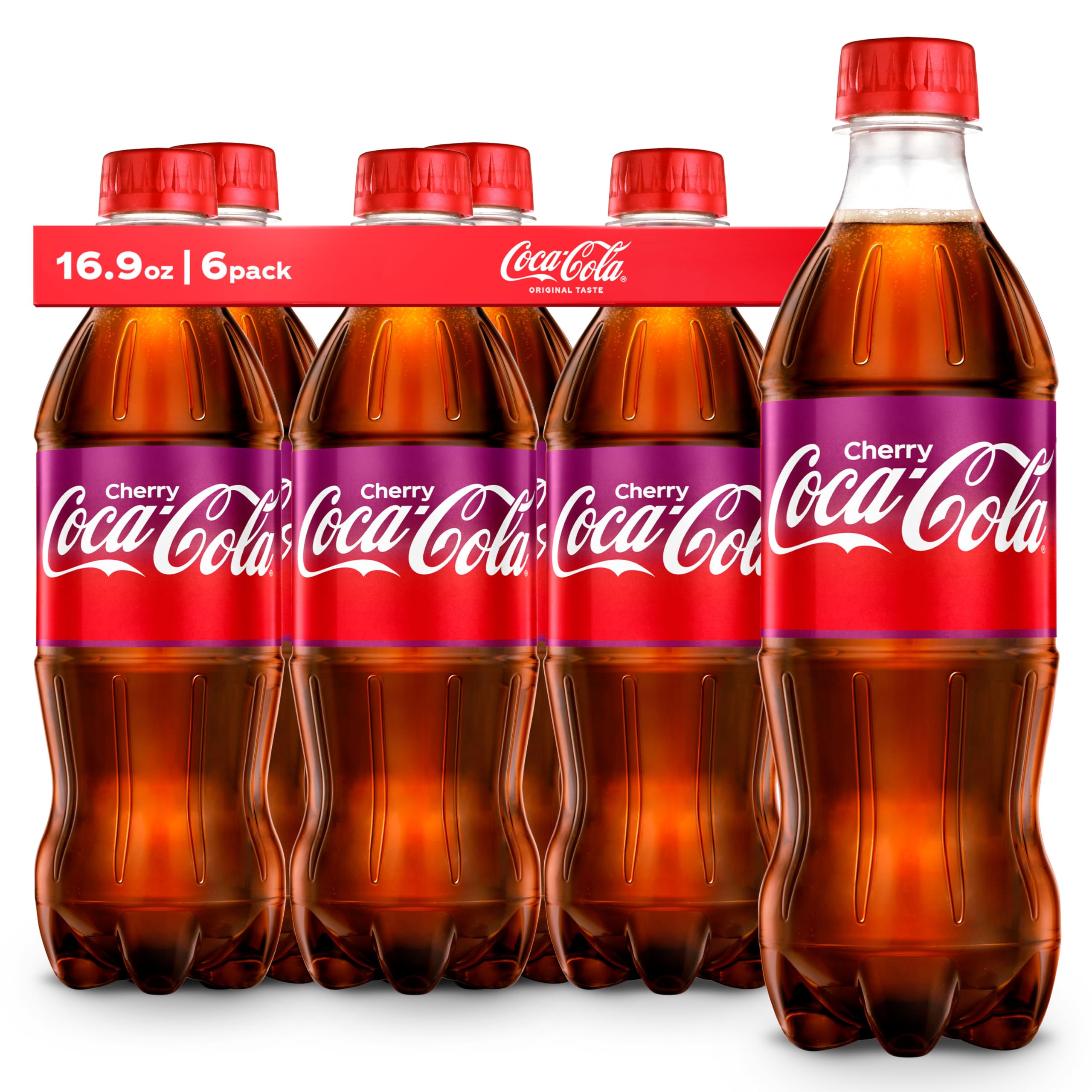 Coca-Cola Cherry Soda Bottles 16.9oz 6 Pack