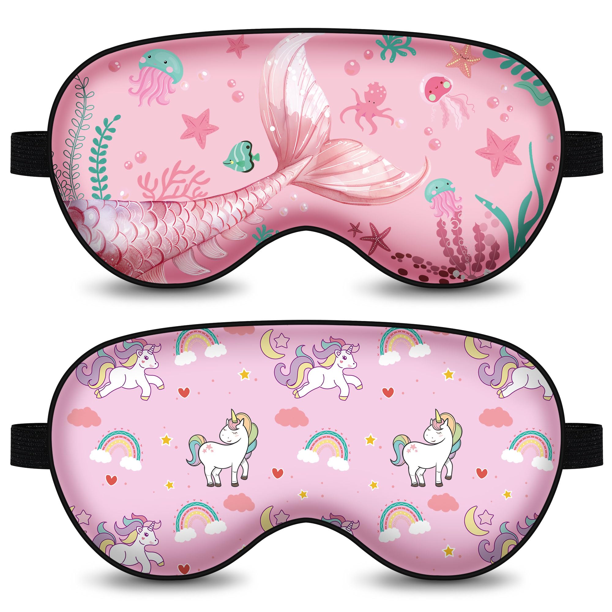 Kids Cute Unicorn Mermaid Sleep Mask 2 Pack