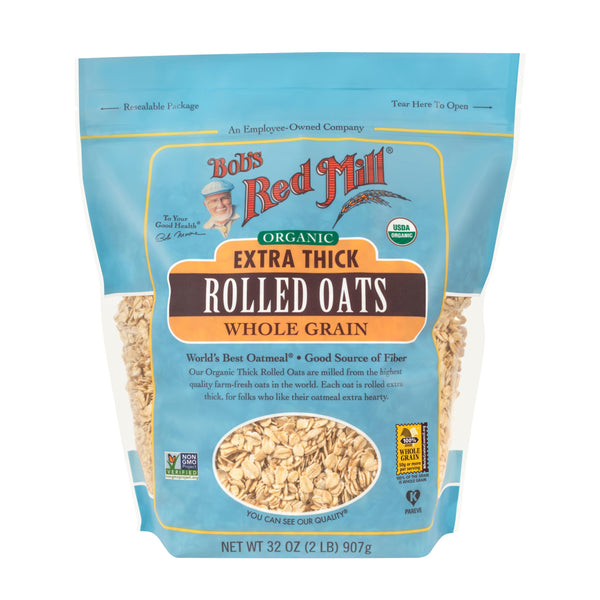 Bob's Red Mill Organic Thick Rolled Oats, 32oz - Organic, Non GMO, Whole Grain, Vegan, Kosher