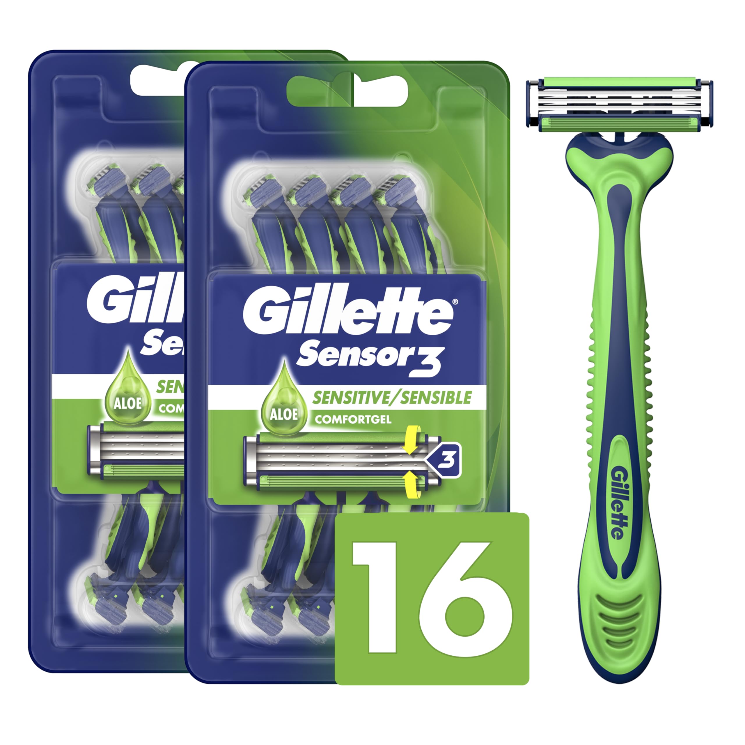 Gillette Sensor3 Sensitive Disposable Razors 16ct
