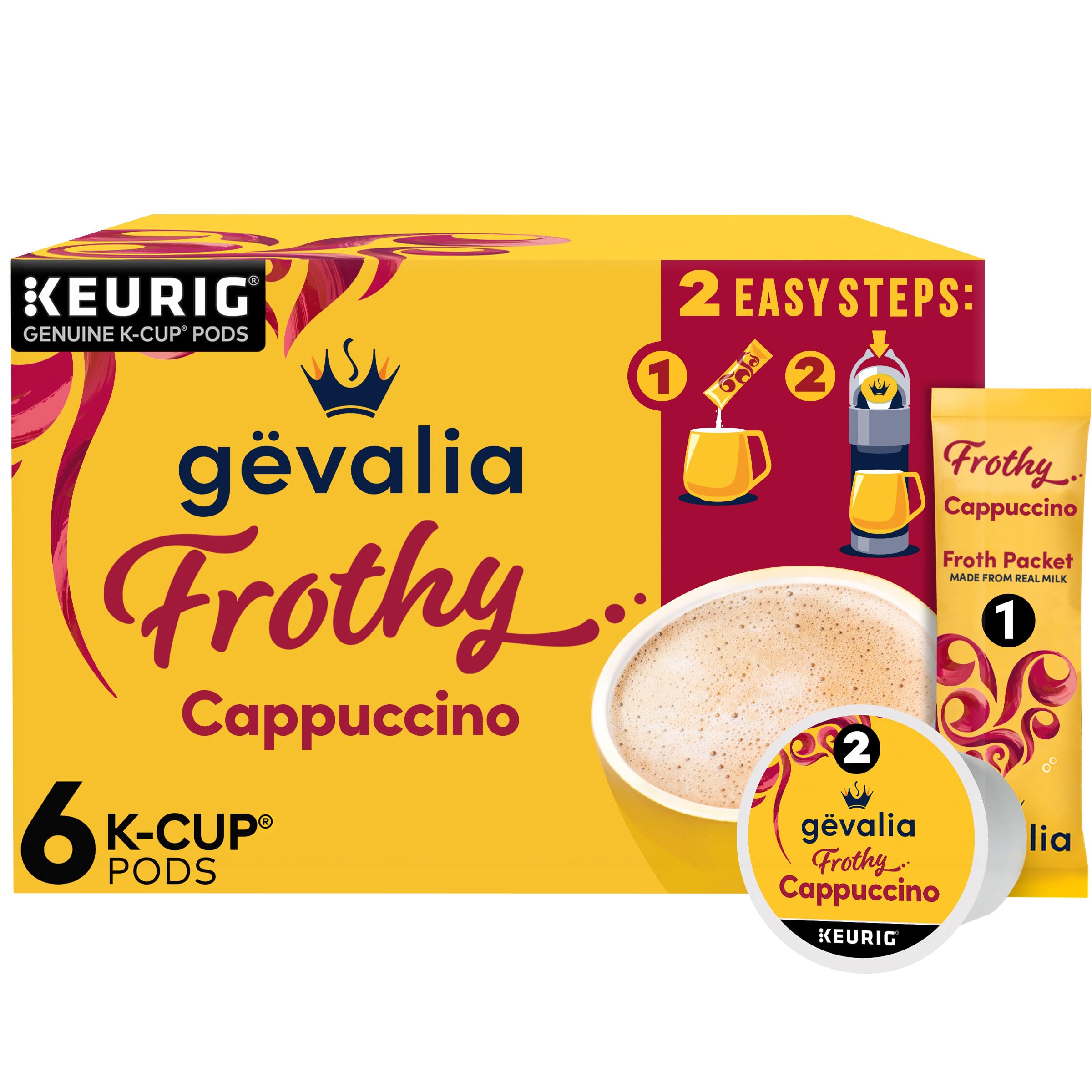 Gevalia Cappuccino Froth K-Cup Kit 6 Count