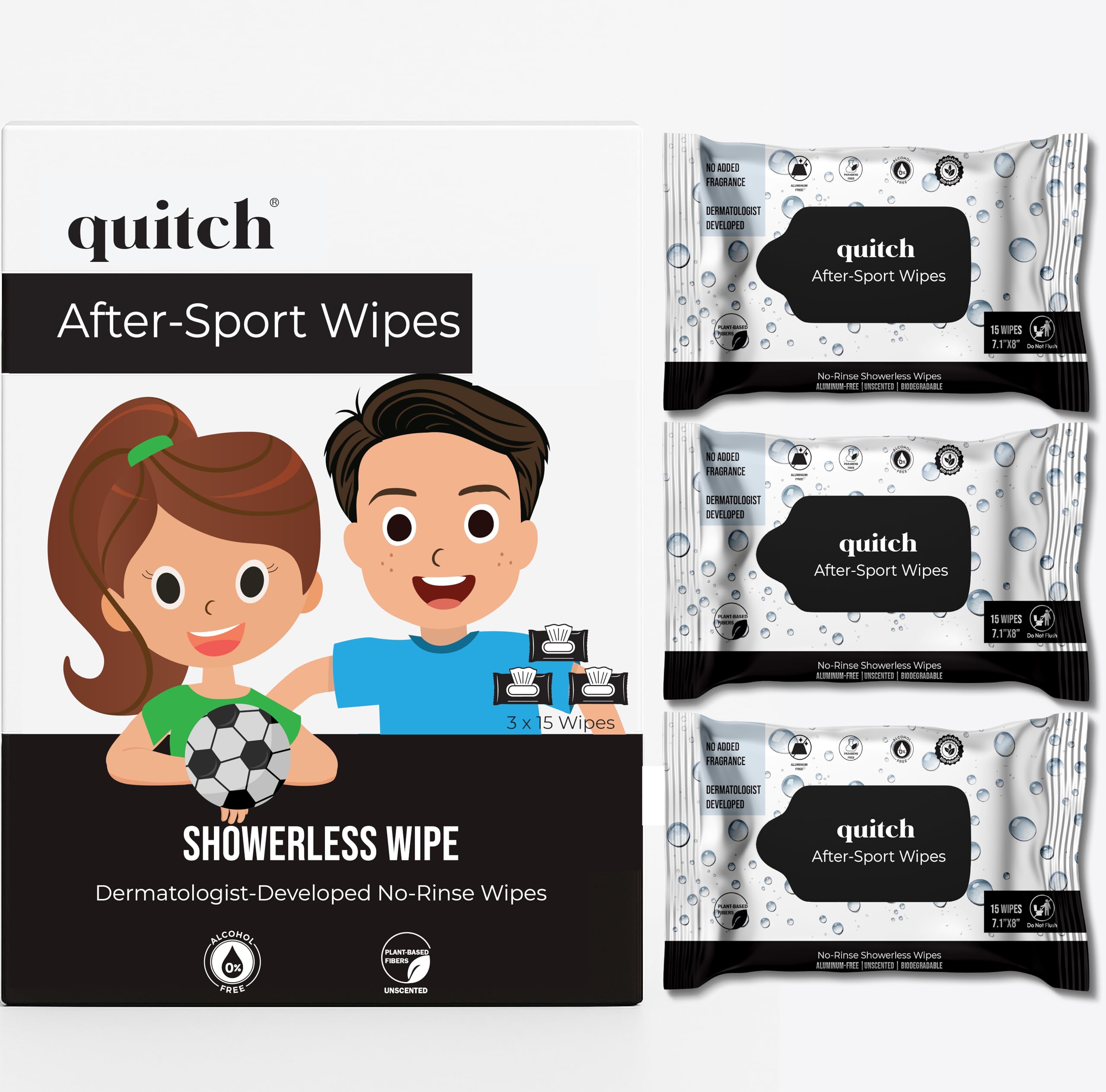 Quitch Unscented After-Sport Body Wipes