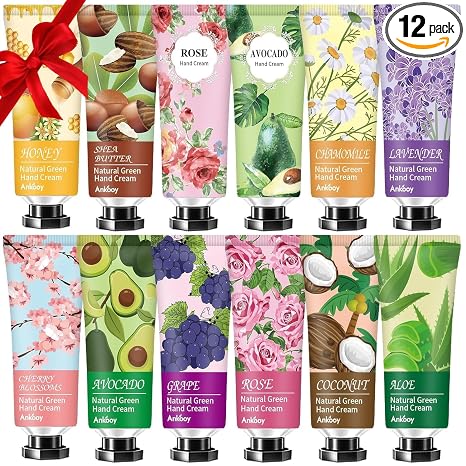 Ankooy 12 Pack Hand Cream Gifts Set for Women Natural Hand Lotion Travel Size for Dry Cracked Hands,Mini Lotion