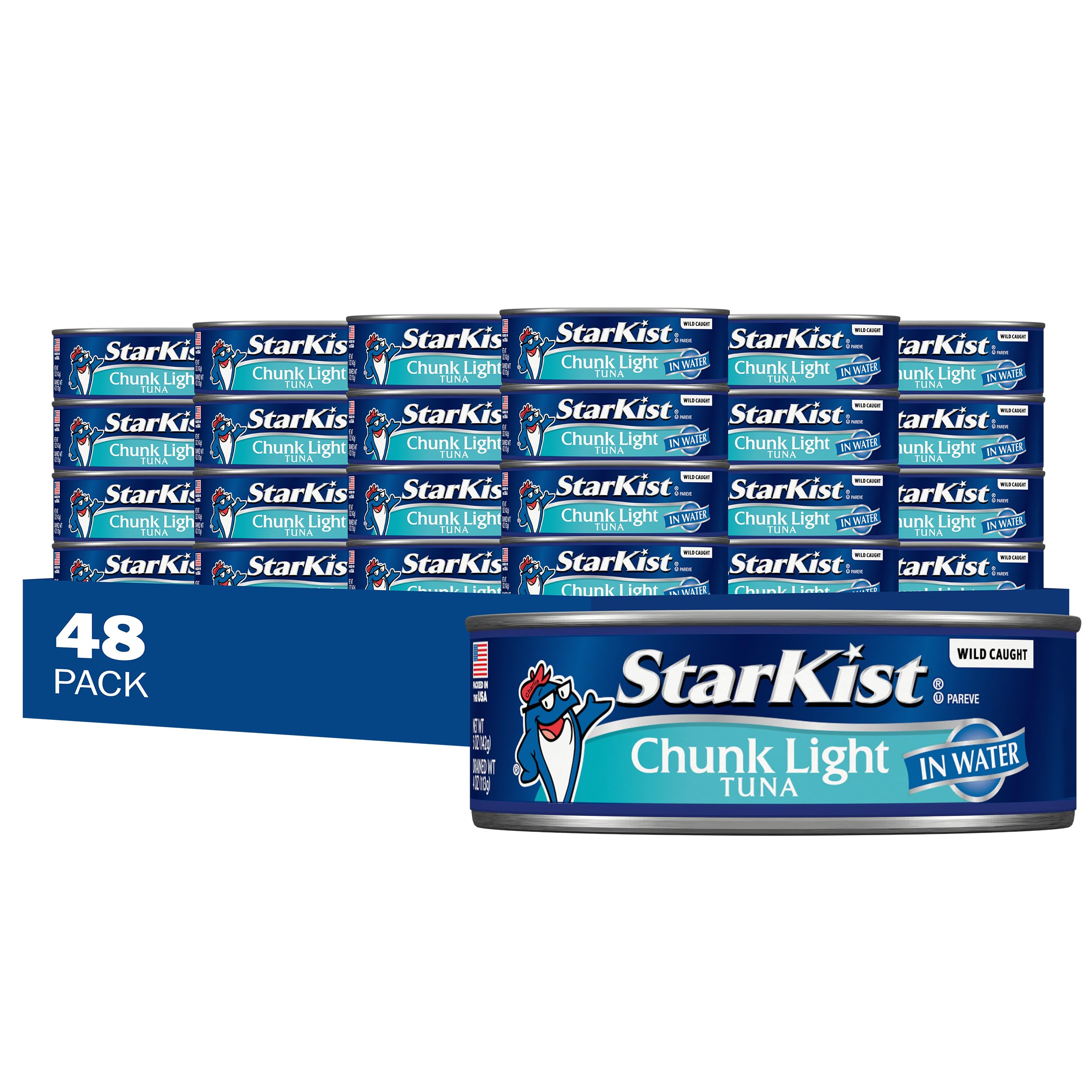 StarKist Chunk Light Tuna in Water, 5 oz Canned Tuna Fish, Wild Caught, Gluten Free, Ready to Eat, Perfect for Salads, Keto Meals and Snacks, with 20g Protein & 90 Calories Per Serving