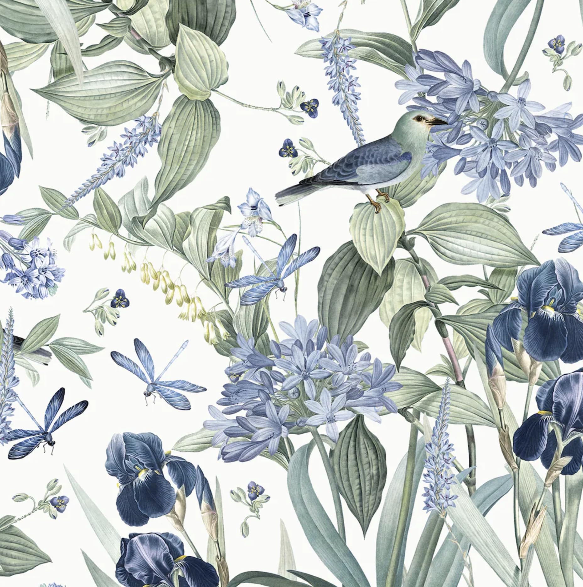 lenify Blue Floral Peel Stick Wallpaper 16.9x118 Inch