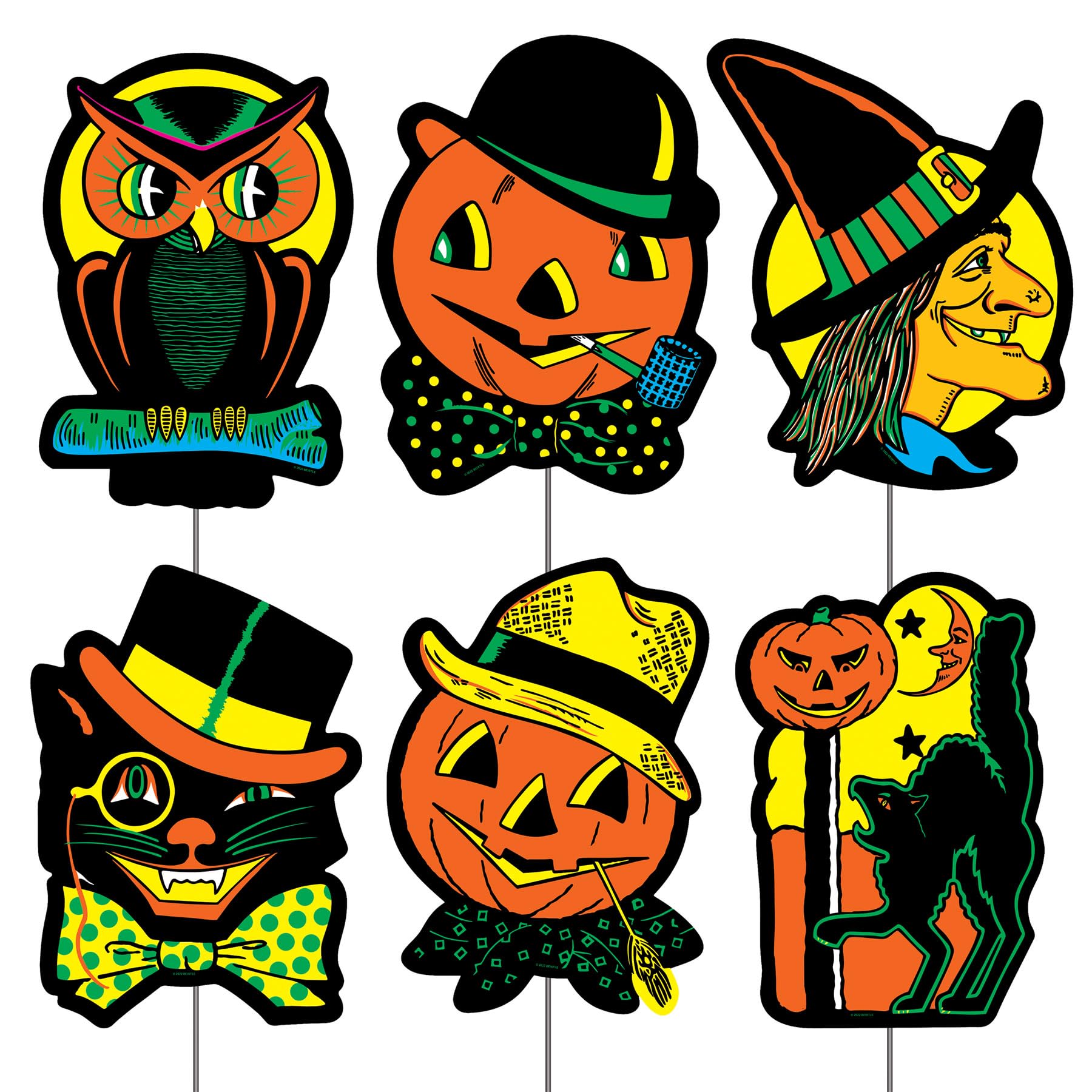 Beistle Vintage Halloween Yard Signs with Stakes