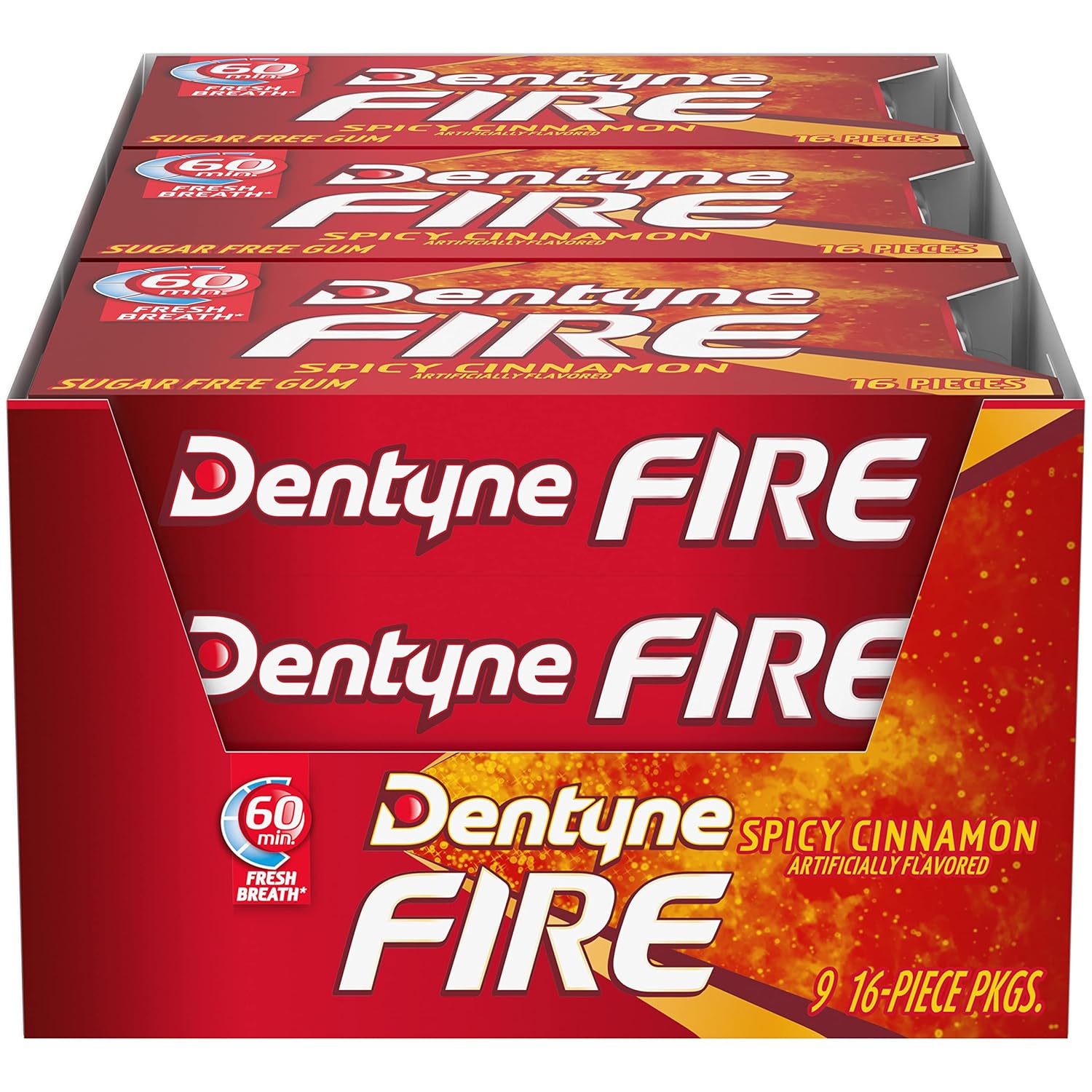 Dentyne Fire Spicy Cinnamon Sugar-Free Chewing Gum 16 pieces, 1 pack