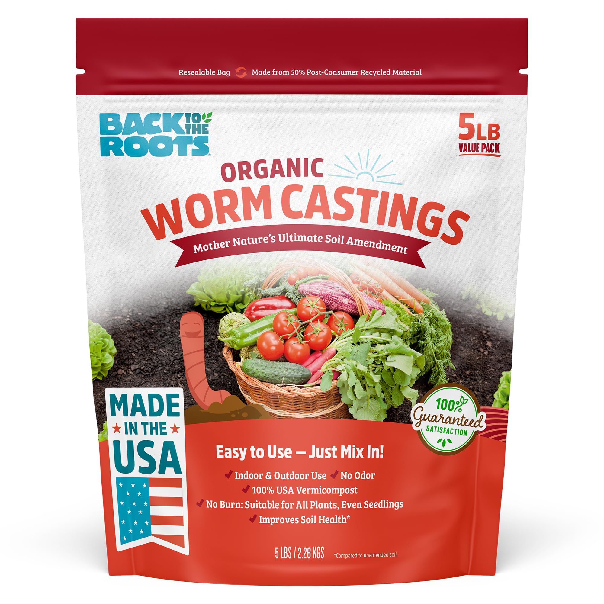 Back to the Roots Organic Worm Castings 5lb